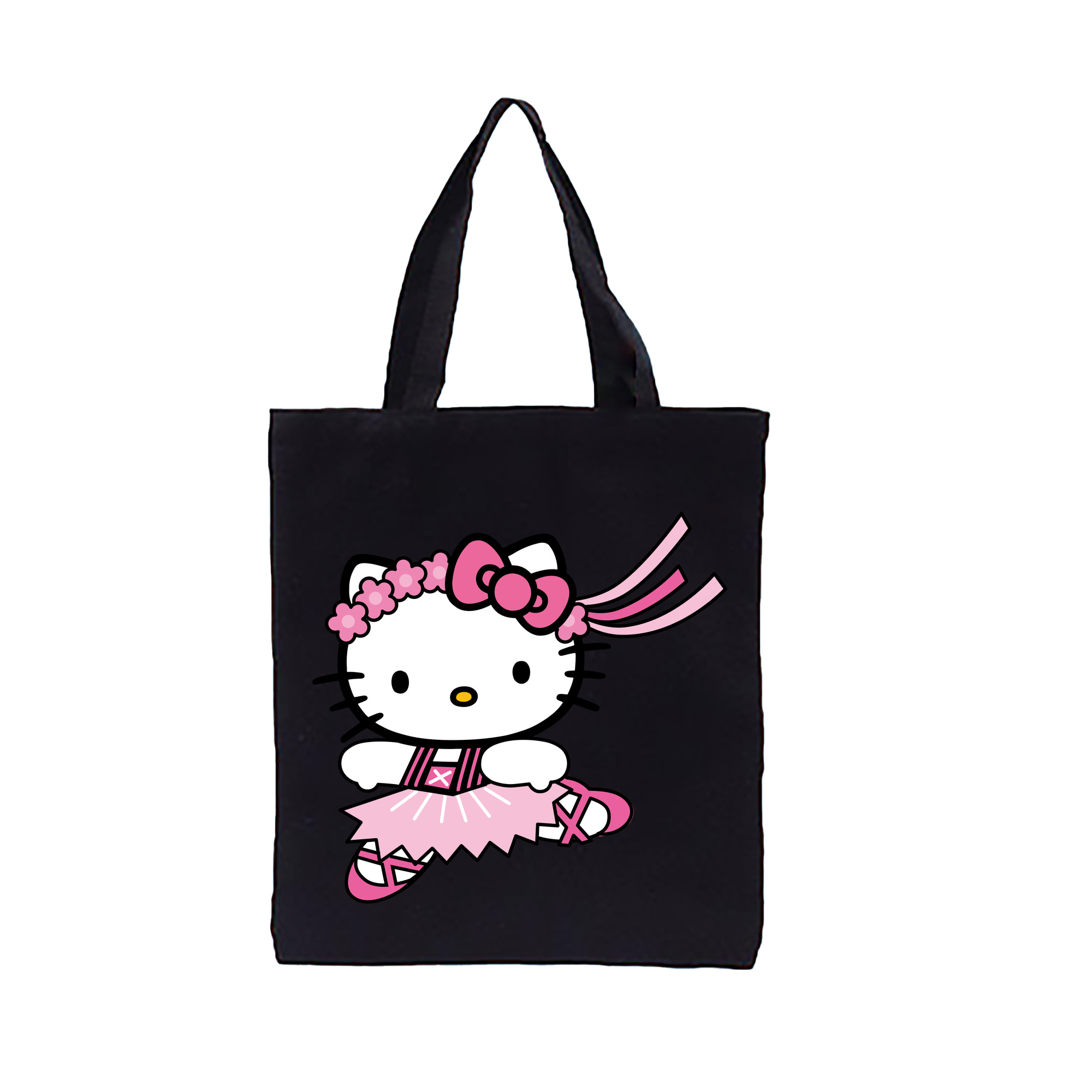 （画像用） Hello Kitty ハローキティ 縦型キャンバス生地手提げバッグ　トートバッグ