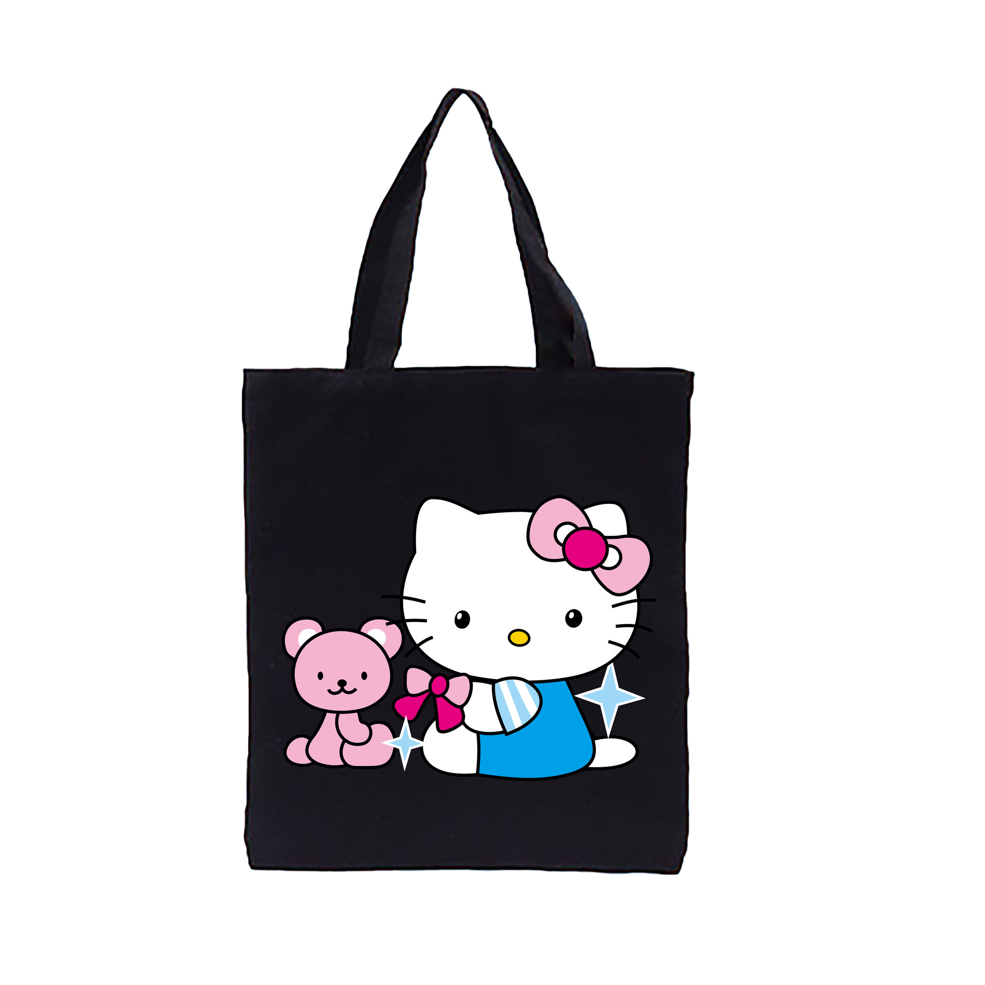 （画像用） Hello Kitty ハローキティ 縦型キャンバス生地手提げバッグ　トートバッグ