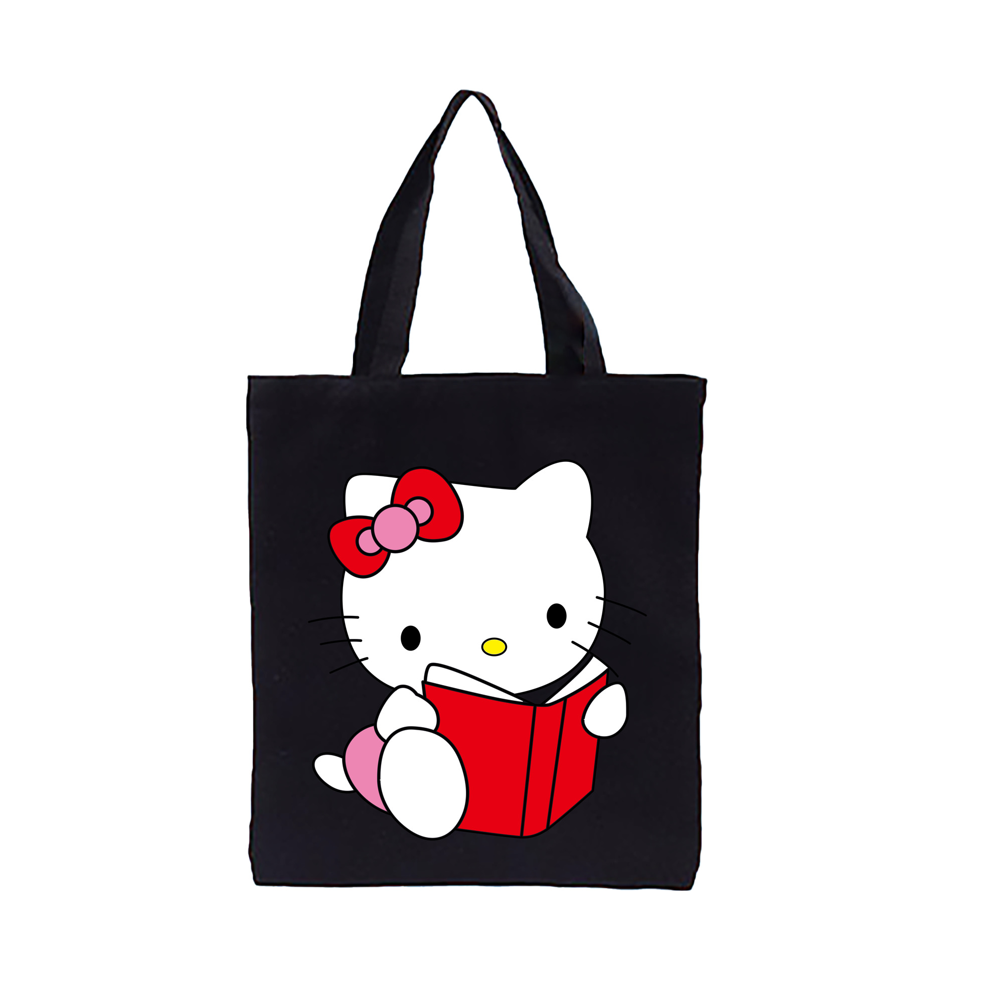 （画像用） Hello Kitty ハローキティ 縦型キャンバス生地手提げバッグ　トートバッグ