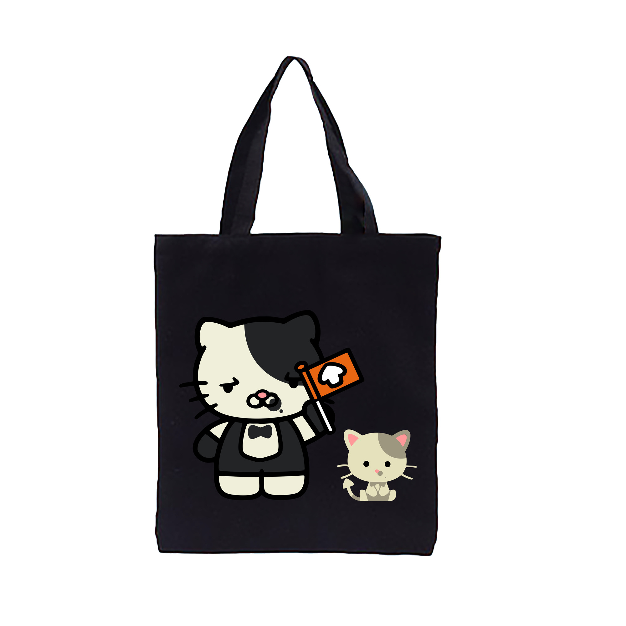 （画像用） Hello Kitty ハローキティ 縦型キャンバス生地手提げバッグ　トートバッグ