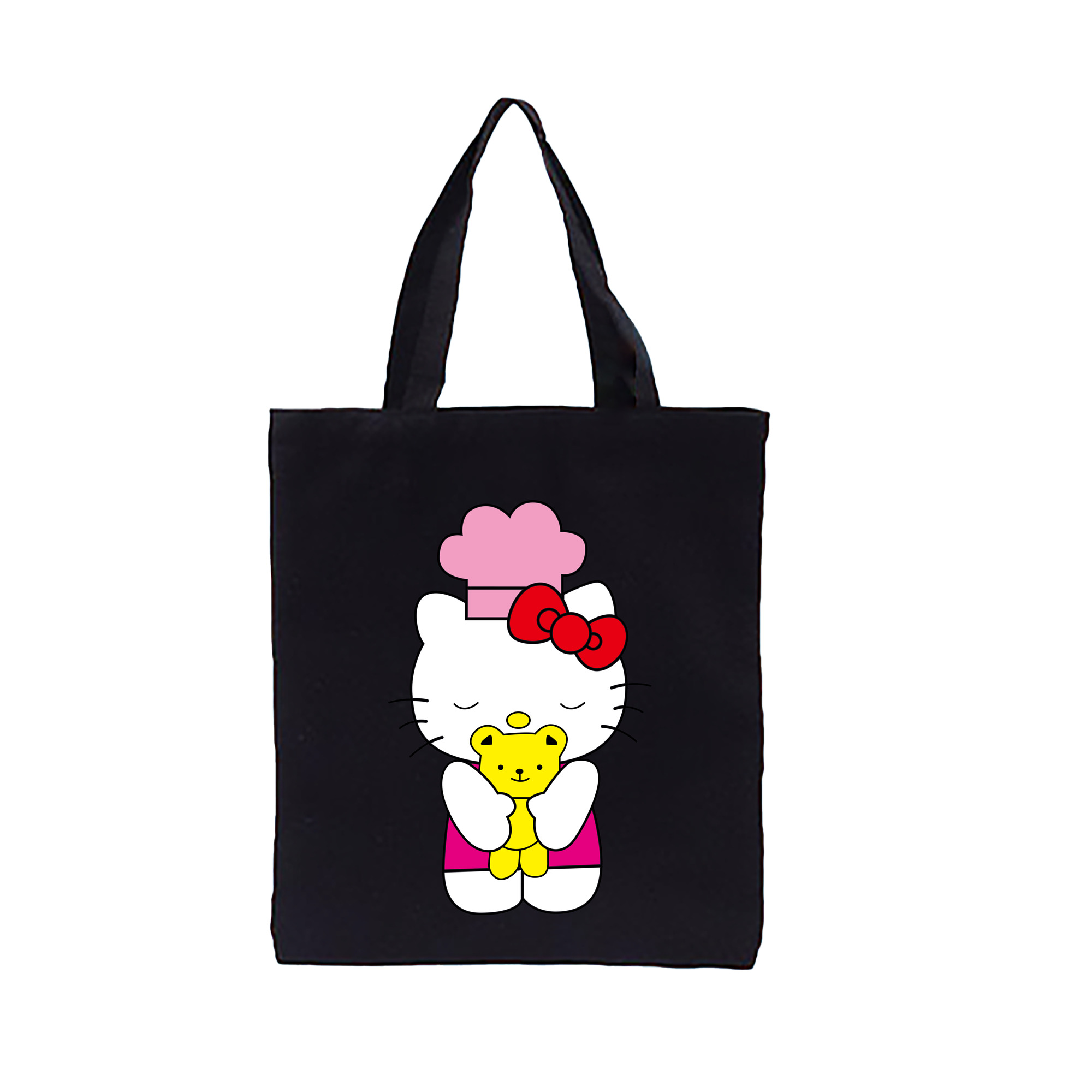 （画像用） Hello Kitty ハローキティ 縦型キャンバス生地手提げバッグ　トートバッグ