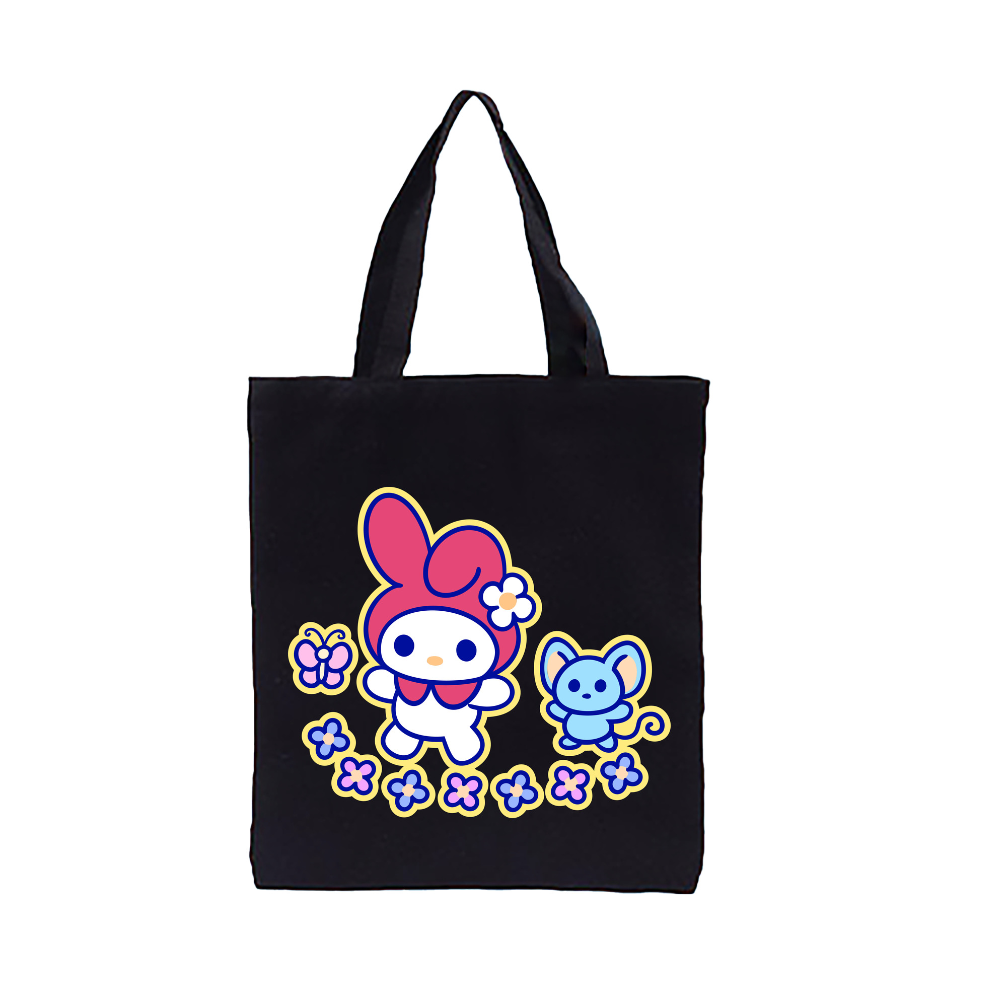（画像用） Hello Kitty ハローキティ 縦型キャンバス生地手提げバッグ　トートバッグ