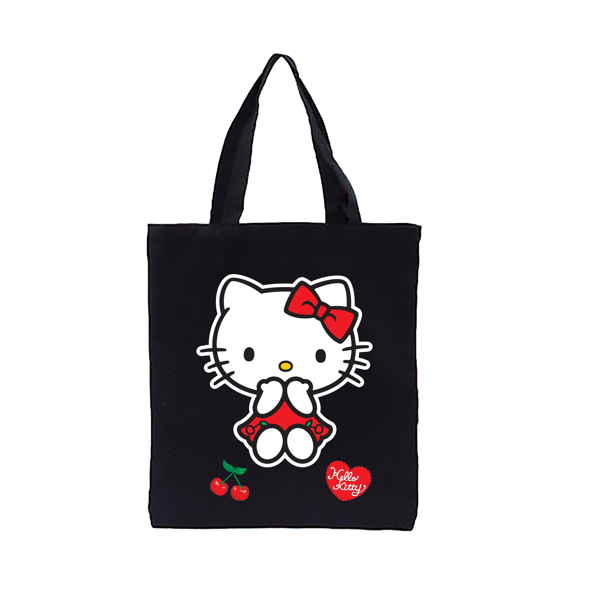 （画像用） Hello Kitty ハローキティ 縦型キャンバス生地手提げバッグ　トートバッグ