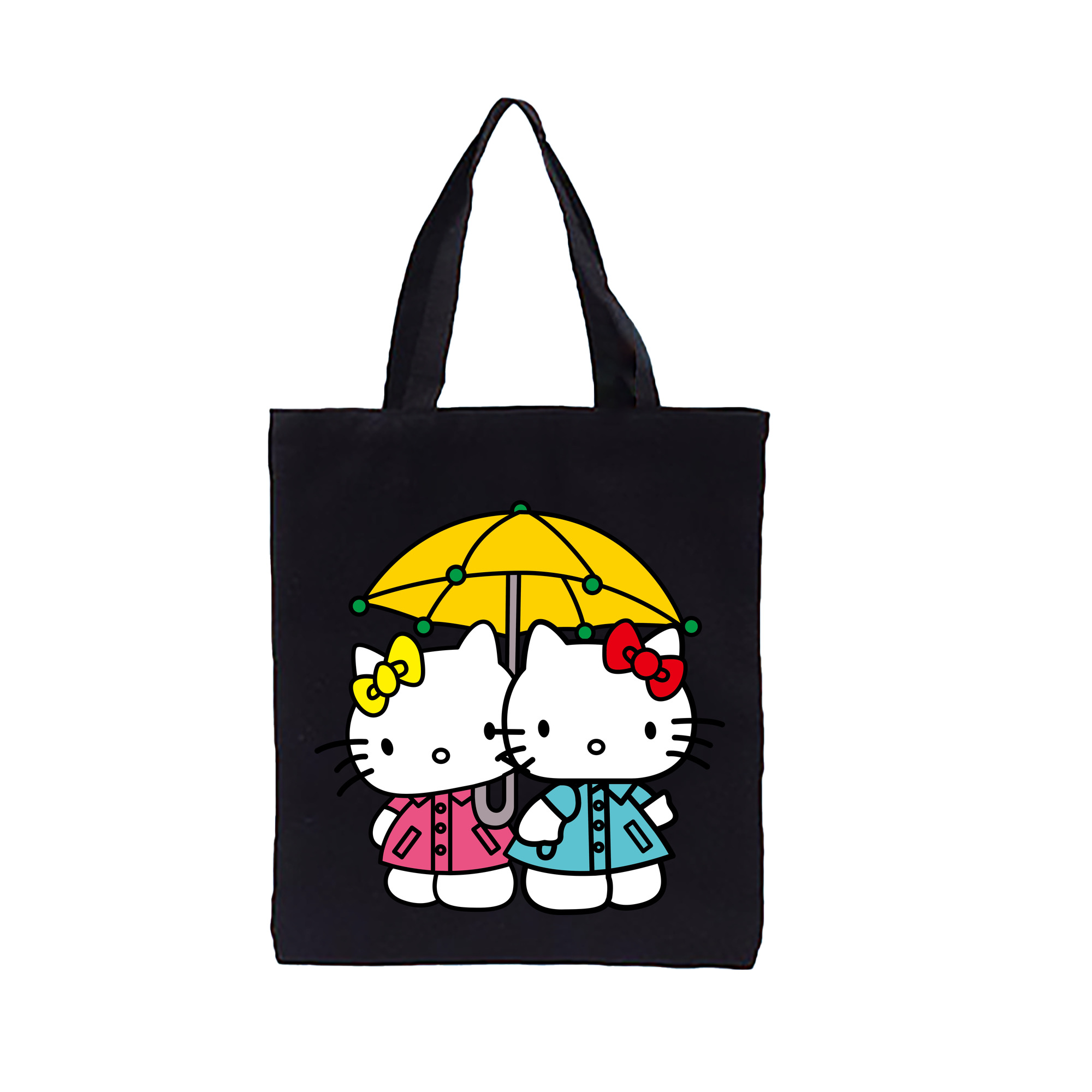 （画像用） Hello Kitty ハローキティ 縦型キャンバス生地手提げバッグ　トートバッグ