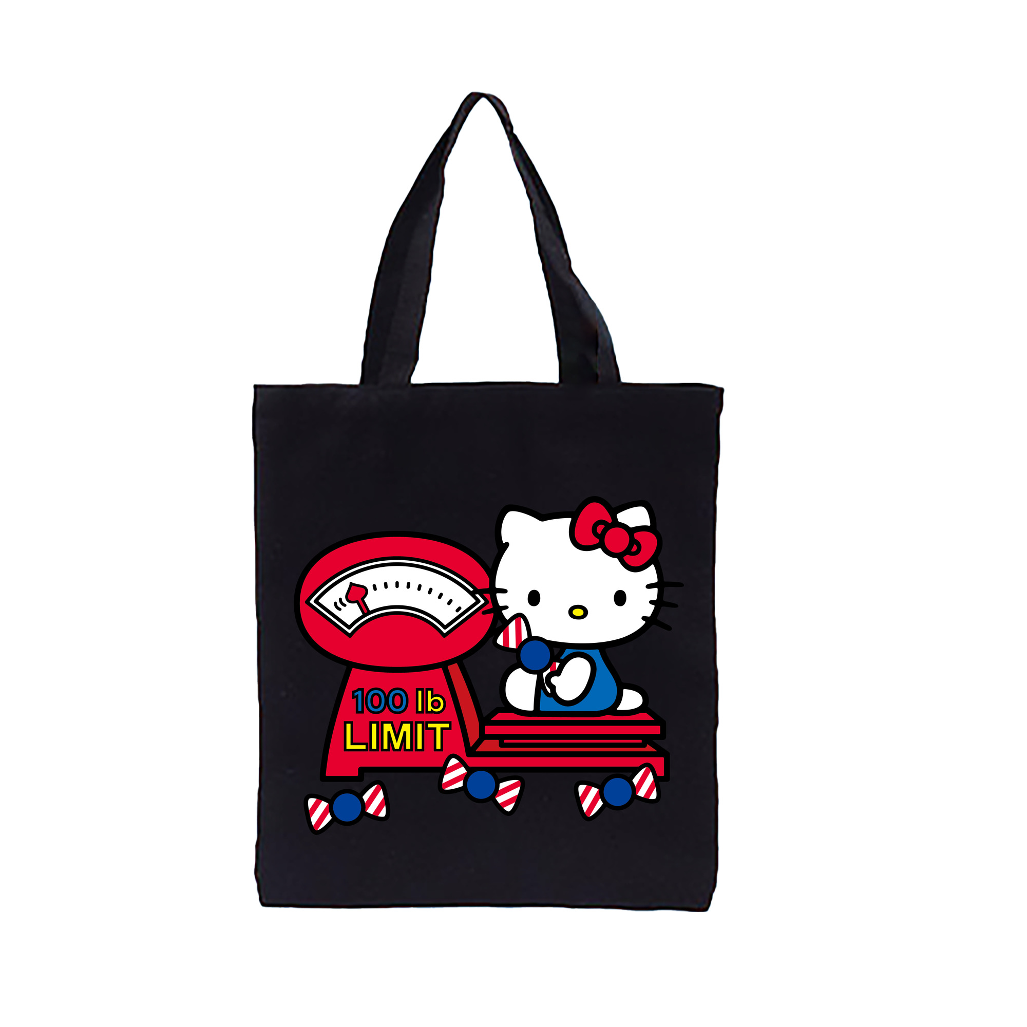 （画像用） Hello Kitty ハローキティ 縦型キャンバス生地手提げバッグ　トートバッグ