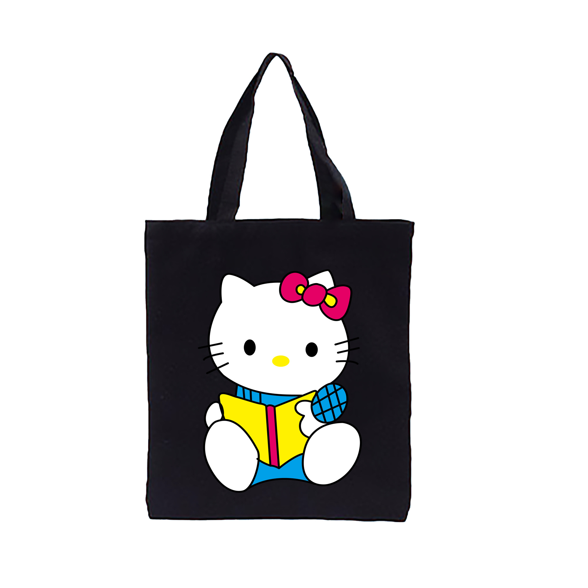 （画像用） Hello Kitty ハローキティ 縦型キャンバス生地手提げバッグ　トートバッグ