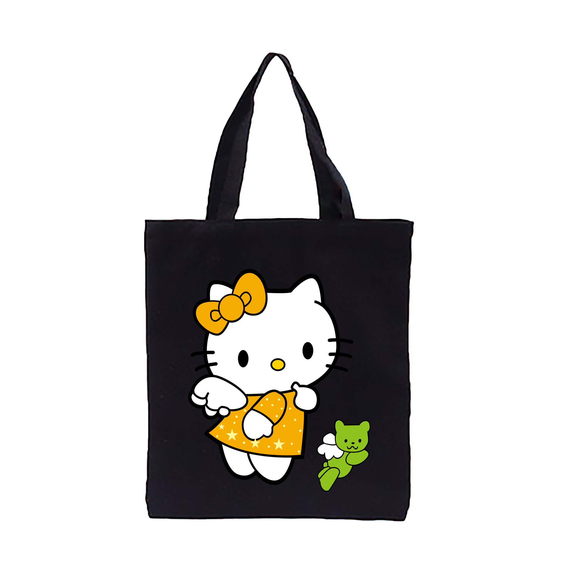 （画像用） Hello Kitty ハローキティ 縦型キャンバス生地手提げバッグ　トートバッグ