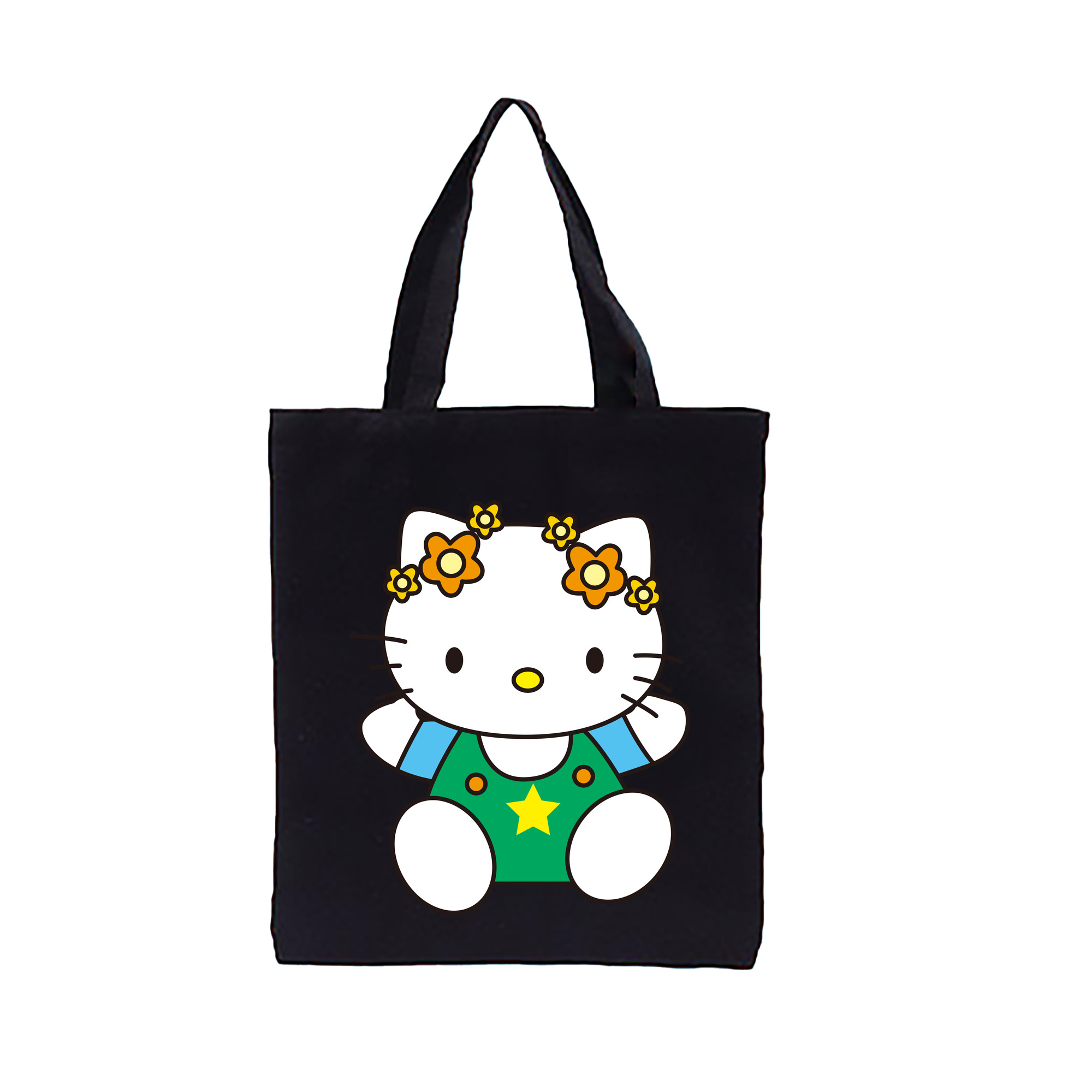 （画像用） Hello Kitty ハローキティ 縦型キャンバス生地手提げバッグ　トートバッグ