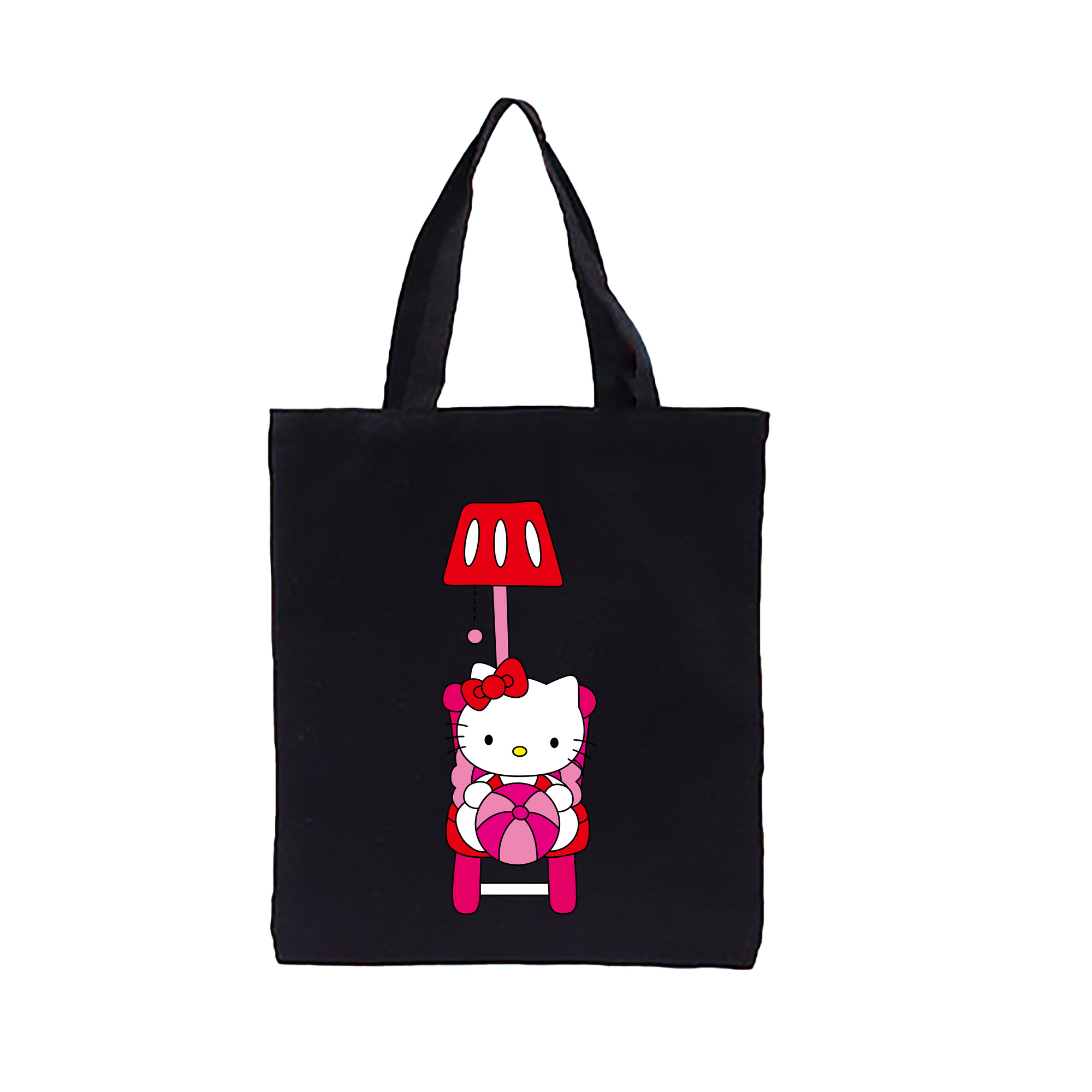 （画像用） Hello Kitty ハローキティ 縦型キャンバス生地手提げバッグ　トートバッグ
