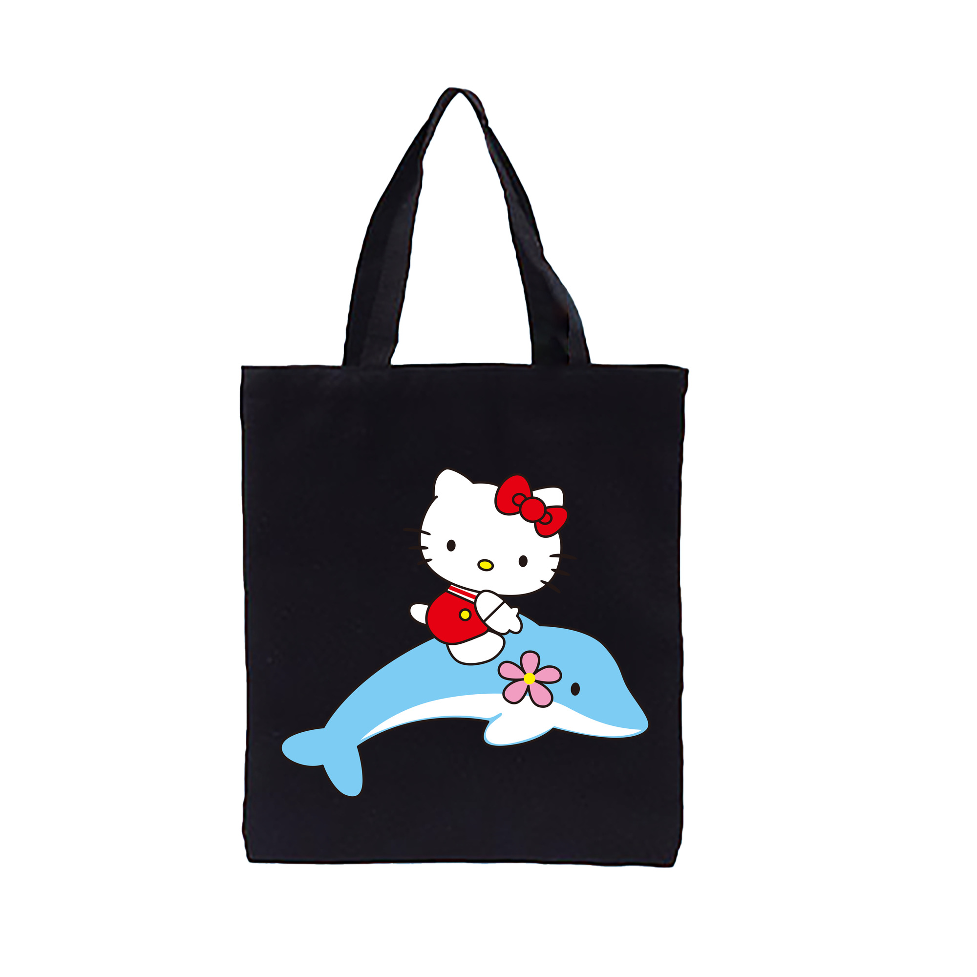 （画像用） Hello Kitty ハローキティ 縦型キャンバス生地手提げバッグ　トートバッグ