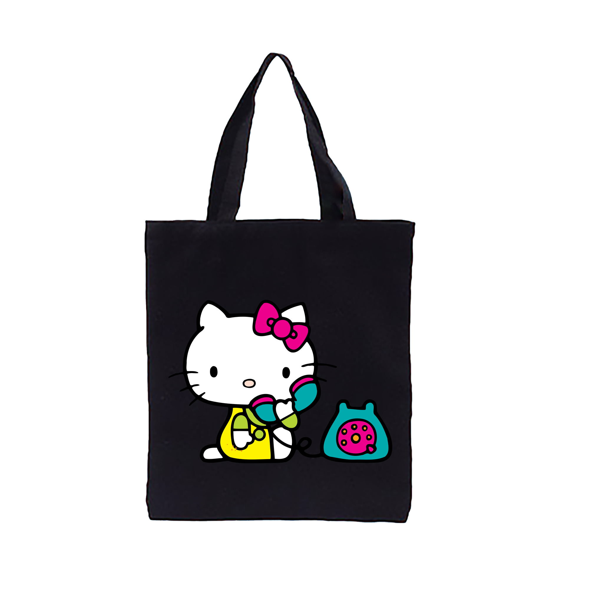 （画像用） Hello Kitty ハローキティ 縦型キャンバス生地手提げバッグ　トートバッグ