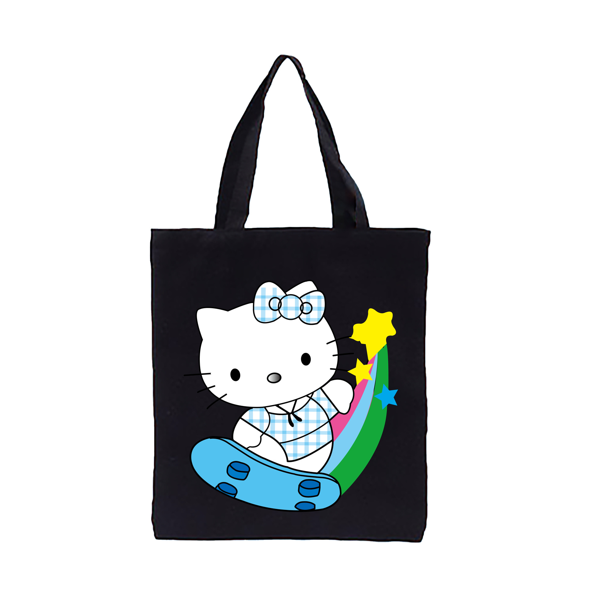 （画像用） Hello Kitty ハローキティ 縦型キャンバス生地手提げバッグ　トートバッグ