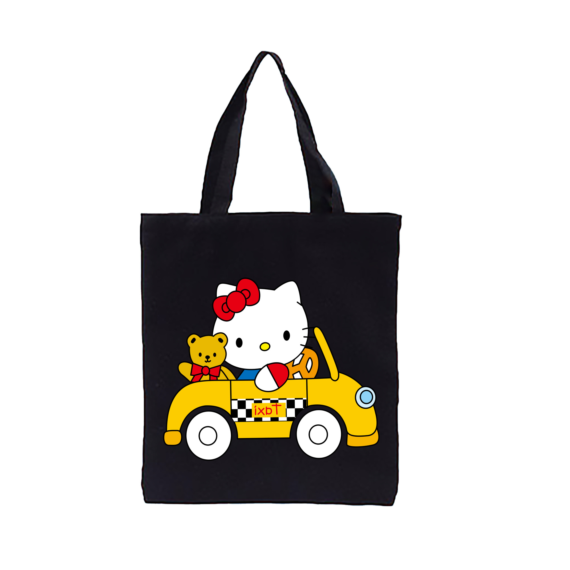 （画像用） Hello Kitty ハローキティ 縦型キャンバス生地手提げバッグ　トートバッグ