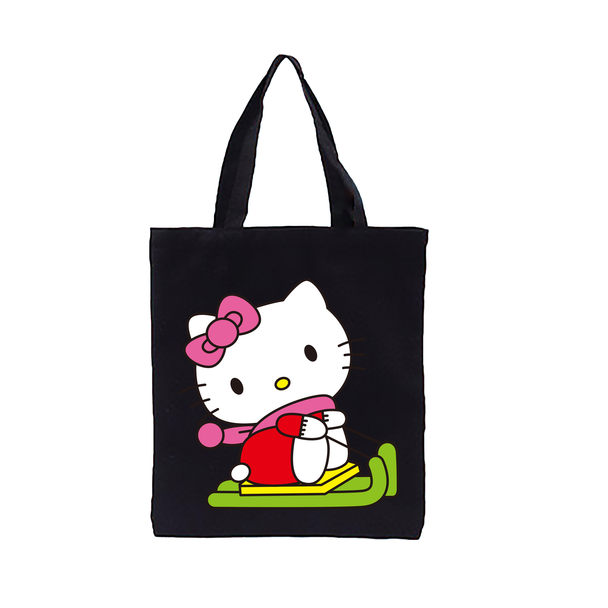 （画像用） Hello Kitty ハローキティ 縦型キャンバス生地手提げバッグ　トートバッグ