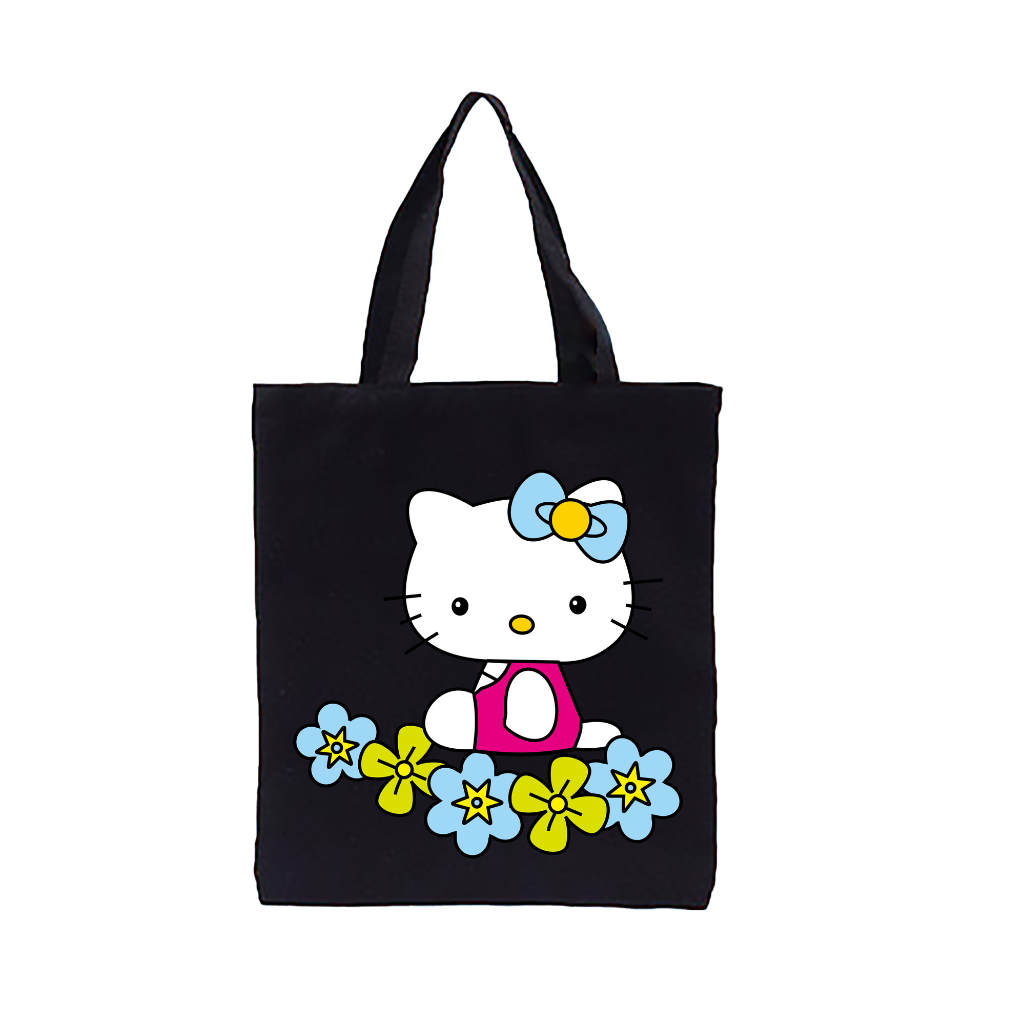 （画像用） Hello Kitty ハローキティ 縦型キャンバス生地手提げバッグ　トートバッグ