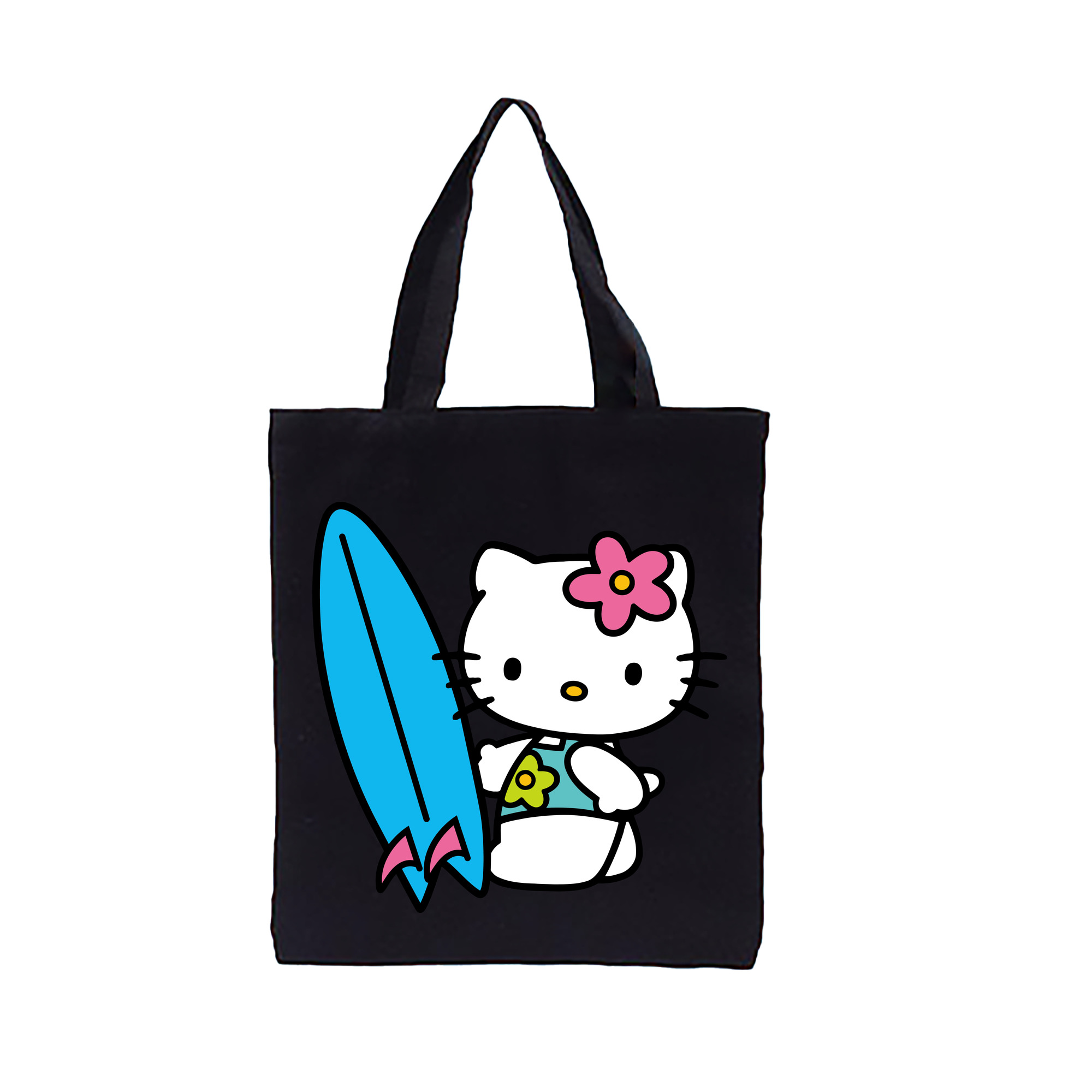 （画像用） Hello Kitty ハローキティ 縦型キャンバス生地手提げバッグ　トートバッグ