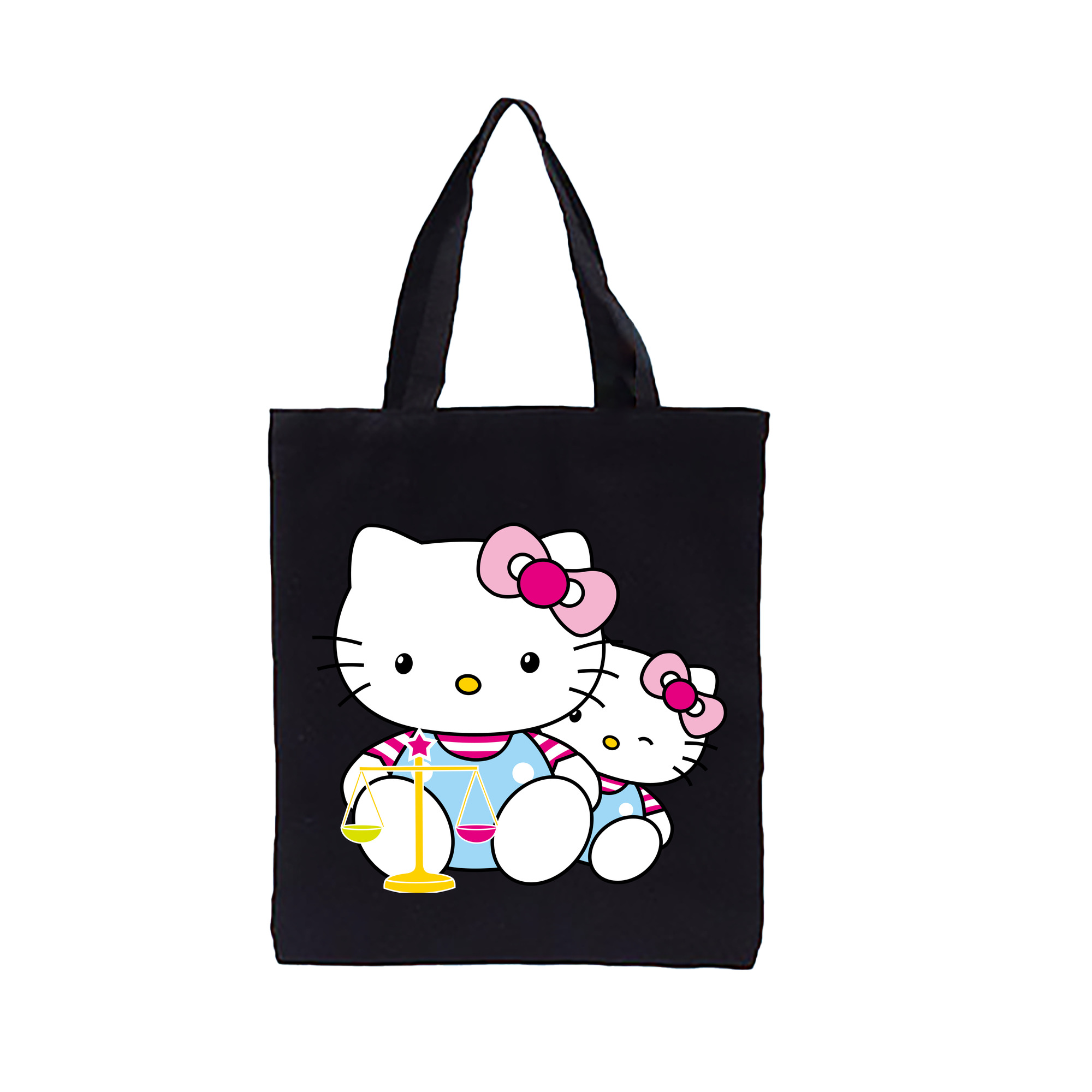 （画像用） Hello Kitty ハローキティ 縦型キャンバス生地手提げバッグ　トートバッグ