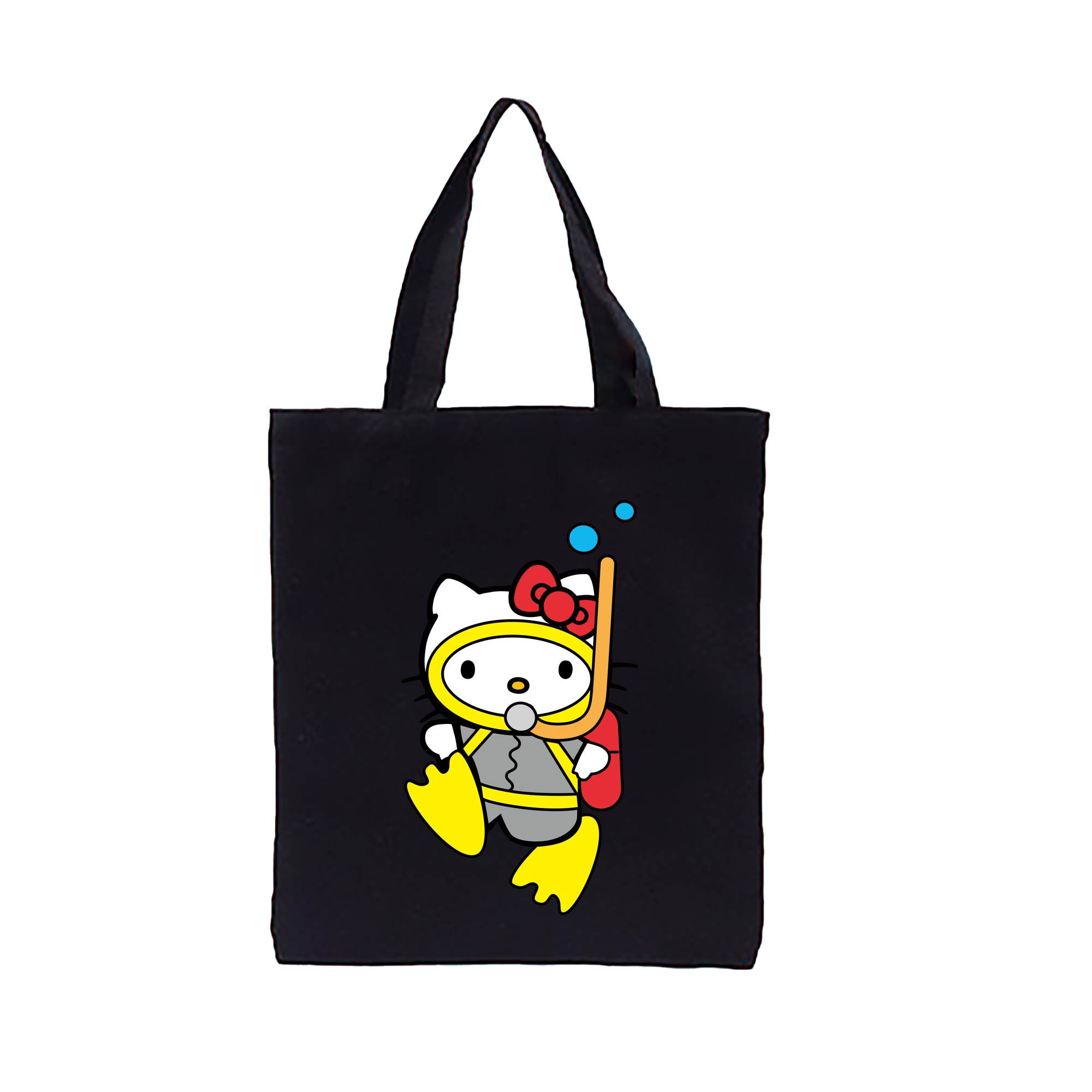 （画像用） Hello Kitty ハローキティ 縦型キャンバス生地手提げバッグ　トートバッグ