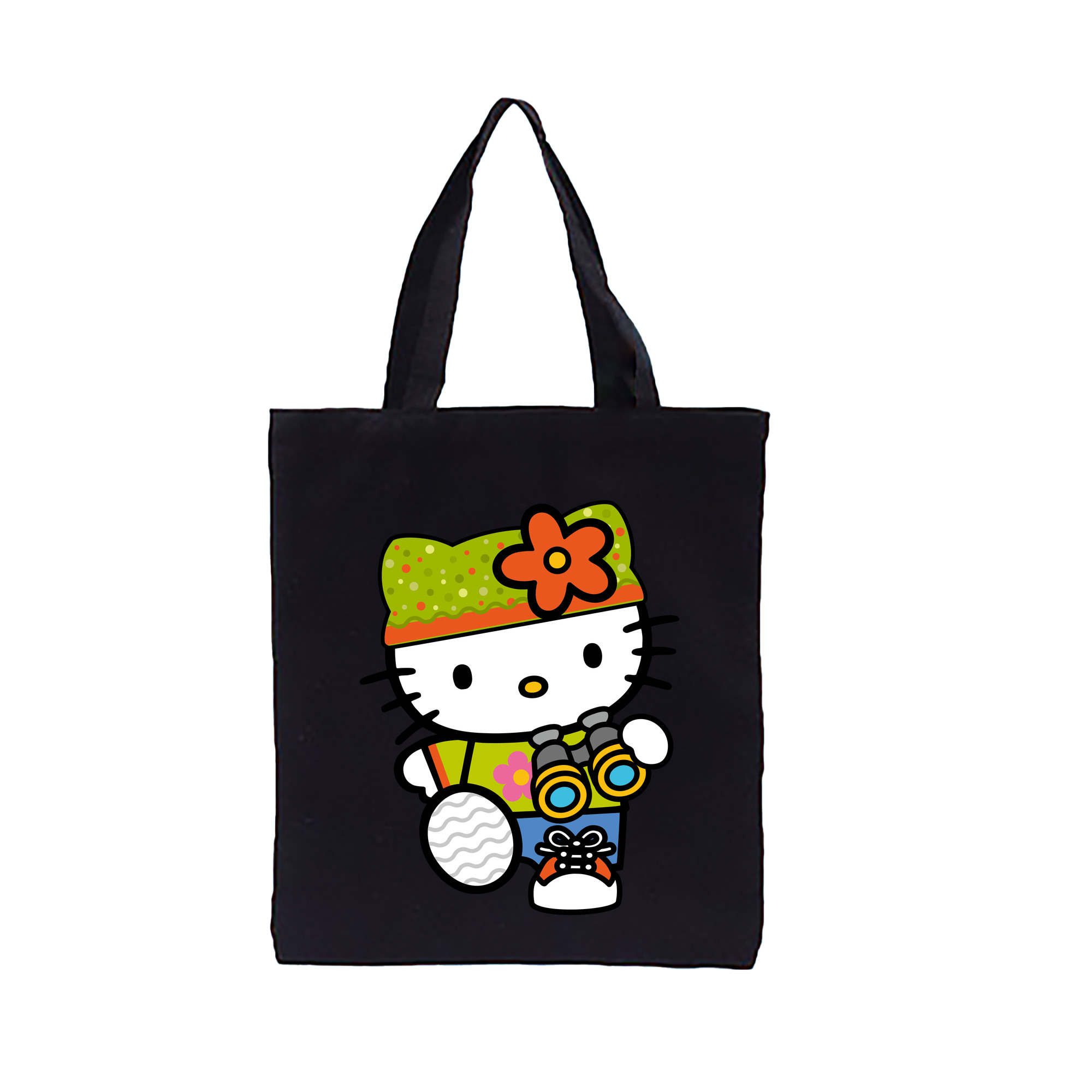 （画像用） Hello Kitty ハローキティ 縦型キャンバス生地手提げバッグ　トートバッグ