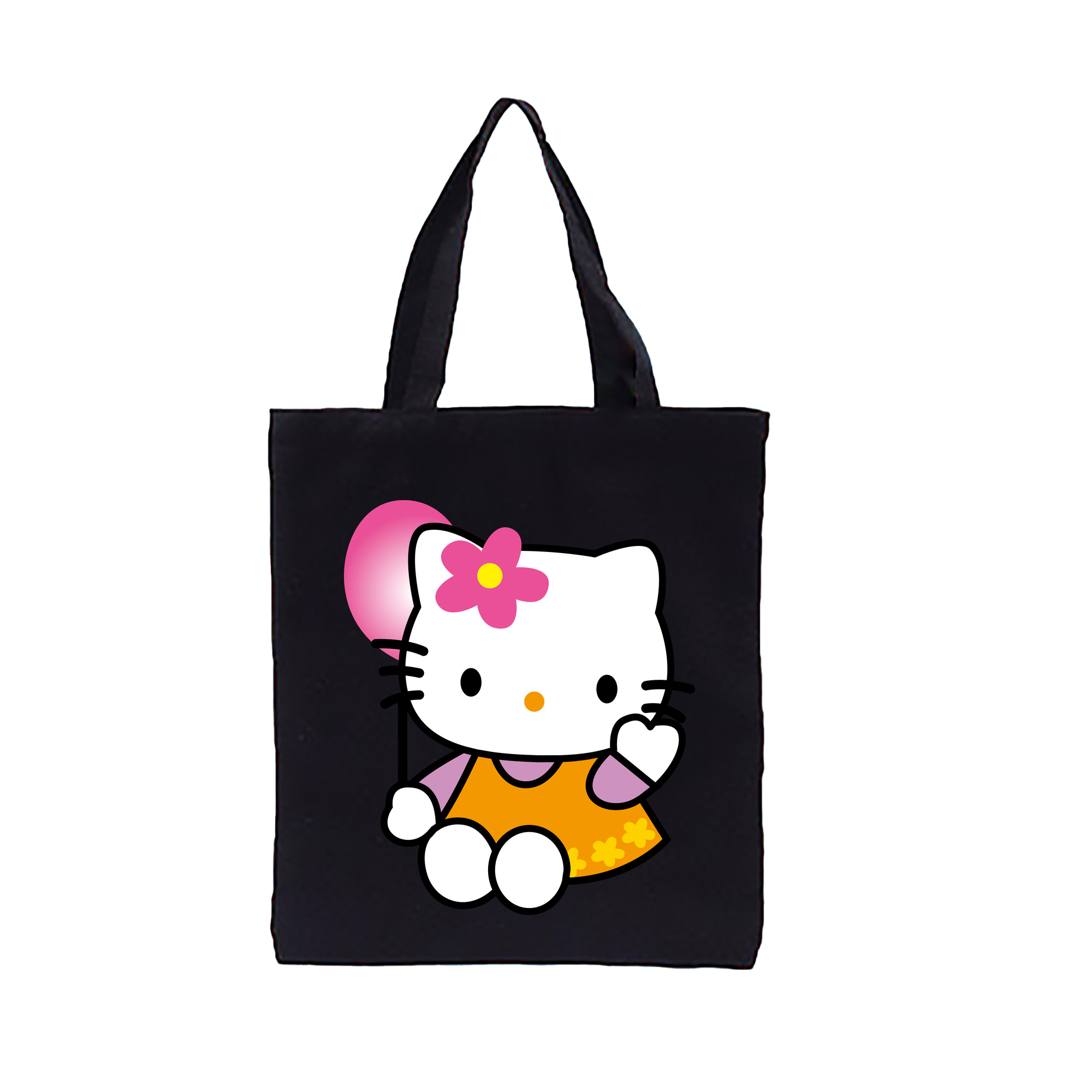 （画像用） Hello Kitty ハローキティ 縦型キャンバス生地手提げバッグ　トートバッグ