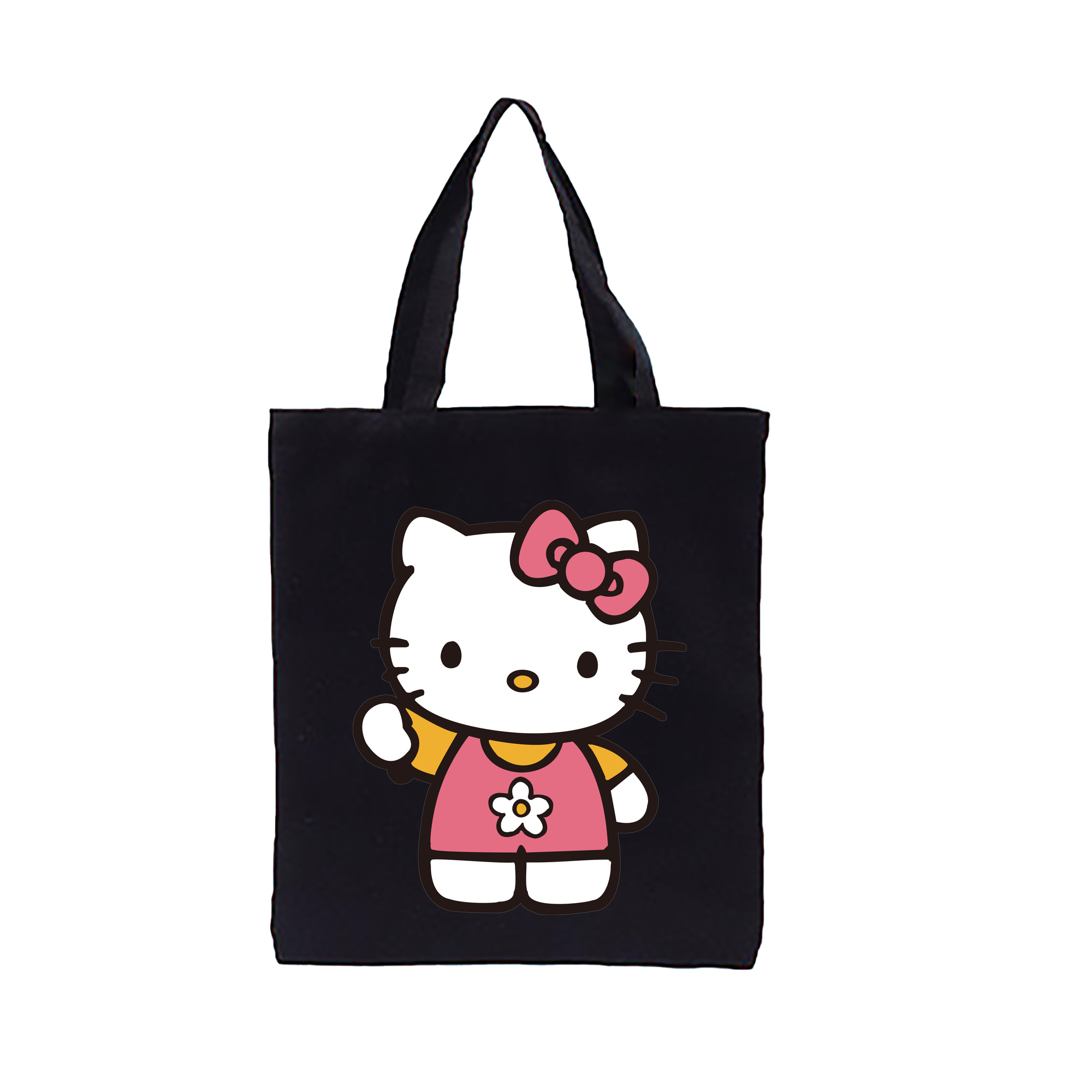 （画像用） Hello Kitty ハローキティ 縦型キャンバス生地手提げバッグ　トートバッグ