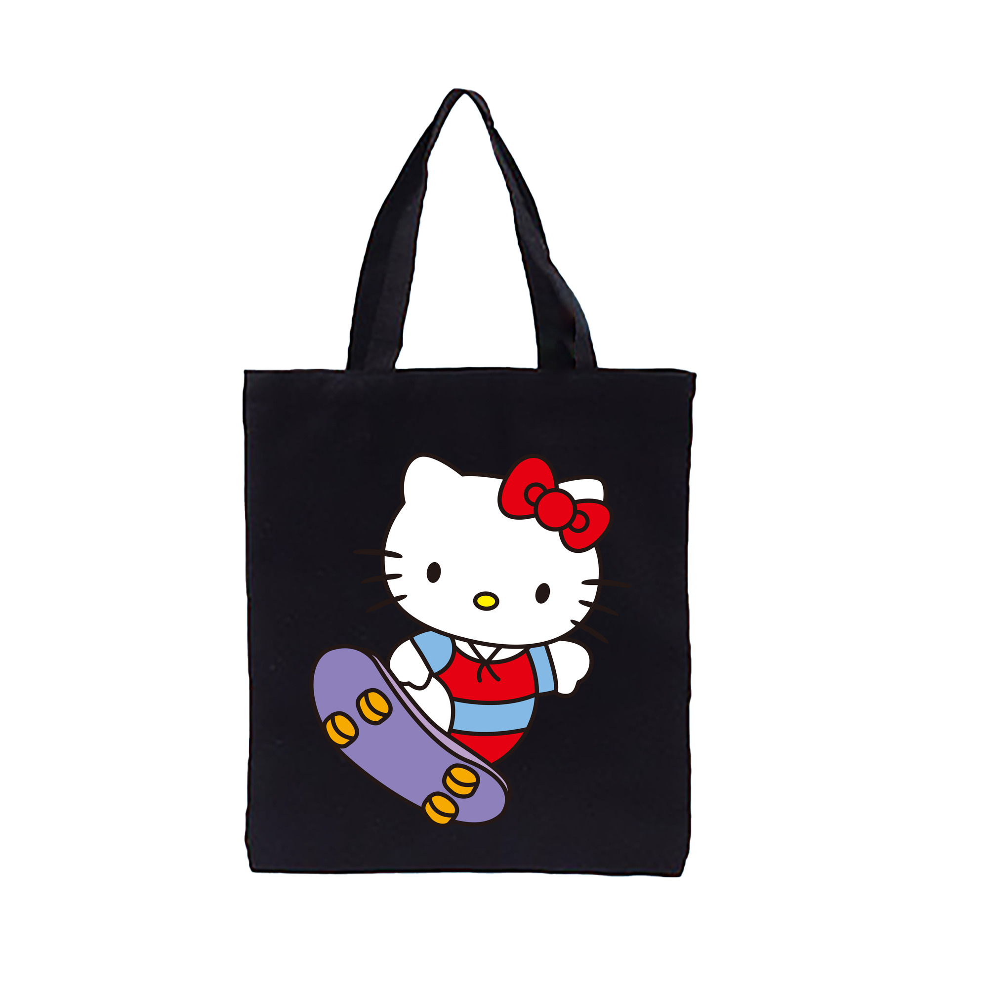 （画像用） Hello Kitty ハローキティ 縦型キャンバス生地手提げバッグ　トートバッグ
