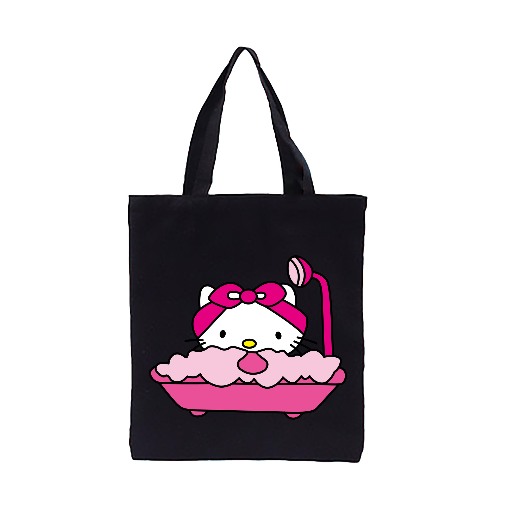（画像用） Hello Kitty ハローキティ 縦型キャンバス生地手提げバッグ　トートバッグ