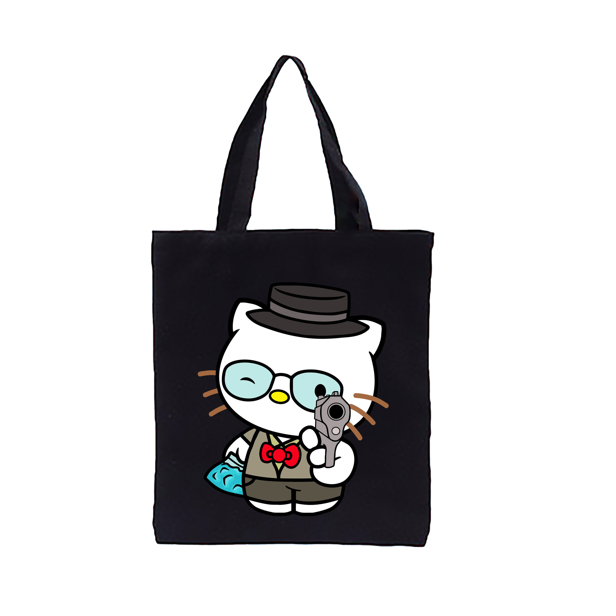 （画像用） Hello Kitty ハローキティ 縦型キャンバス生地手提げバッグ　トートバッグ