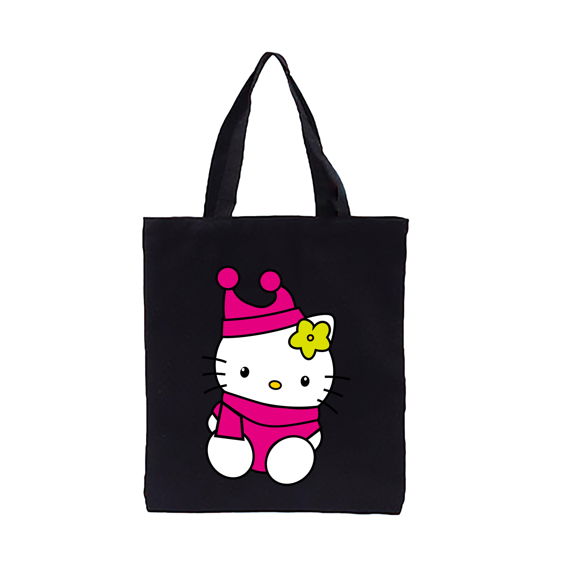 （画像用） Hello Kitty ハローキティ 縦型キャンバス生地手提げバッグ　トートバッグ