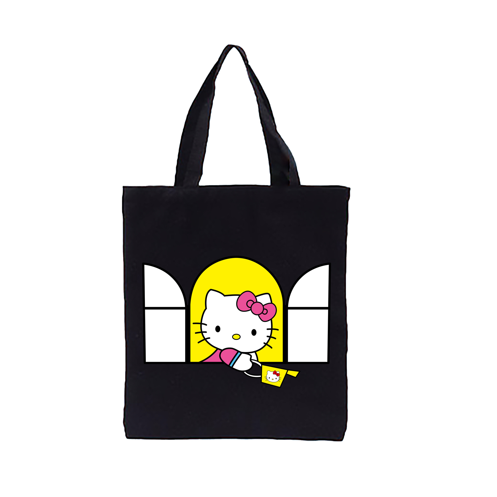 （画像用） Hello Kitty ハローキティ 縦型キャンバス生地手提げバッグ　トートバッグ