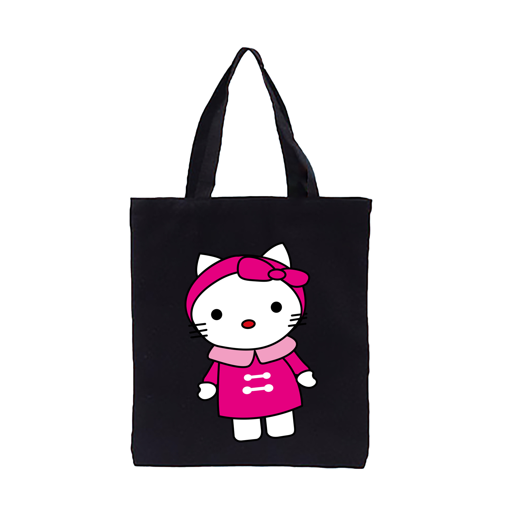 （画像用） Hello Kitty ハローキティ 縦型キャンバス生地手提げバッグ　トートバッグ