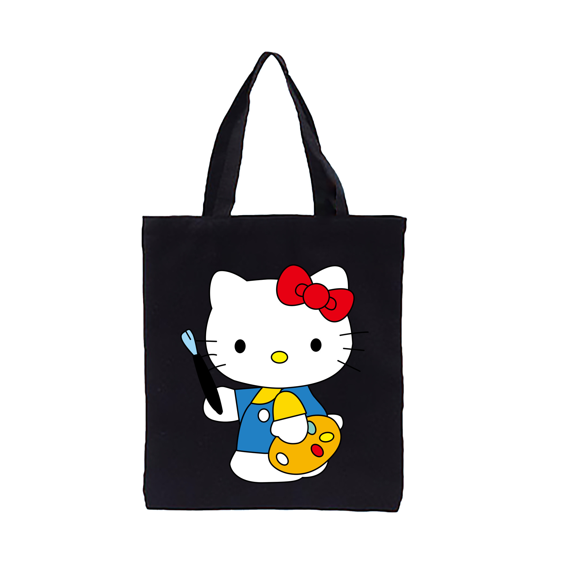 （画像用） Hello Kitty ハローキティ 縦型キャンバス生地手提げバッグ　トートバッグ