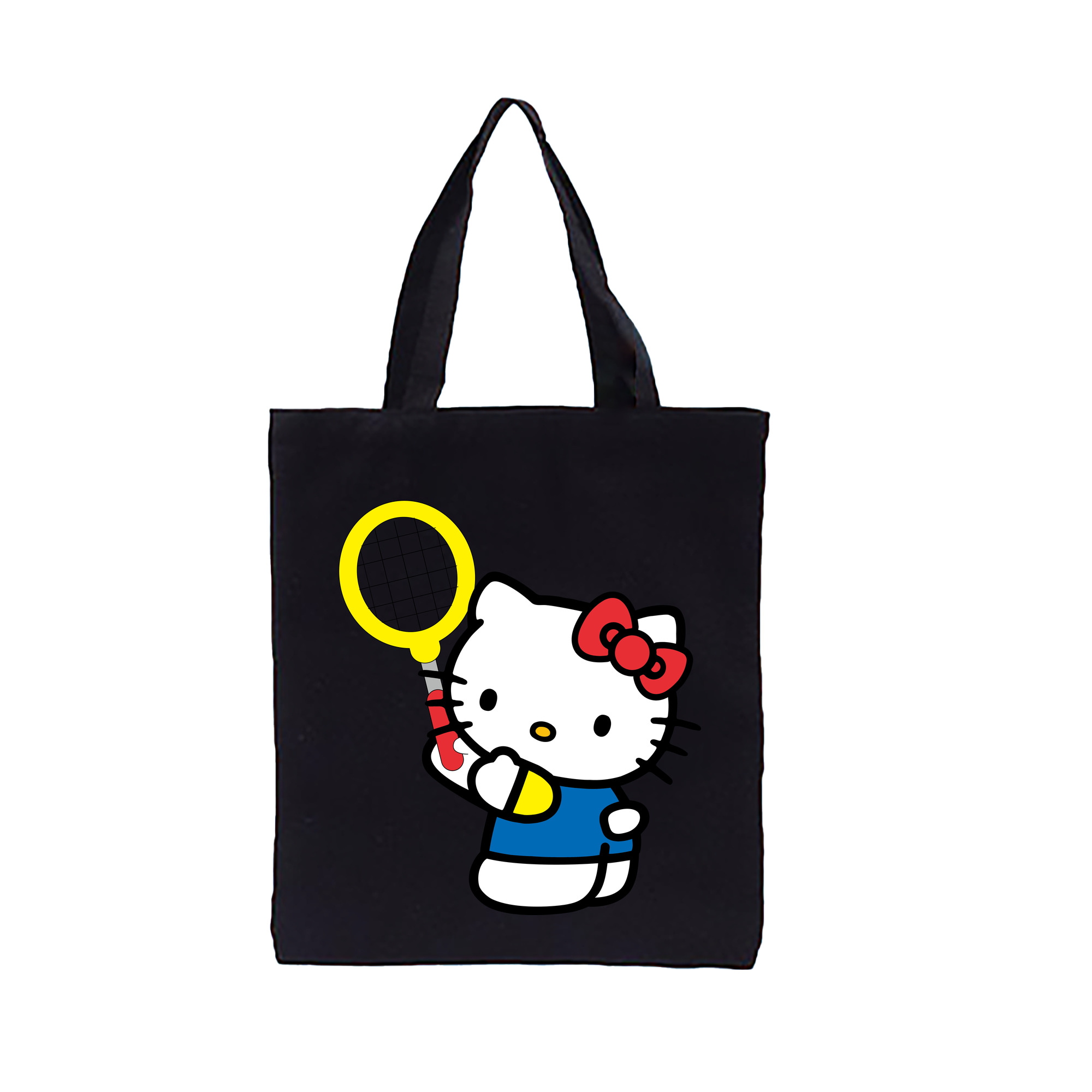 （画像用） Hello Kitty ハローキティ 縦型キャンバス生地手提げバッグ　トートバッグ