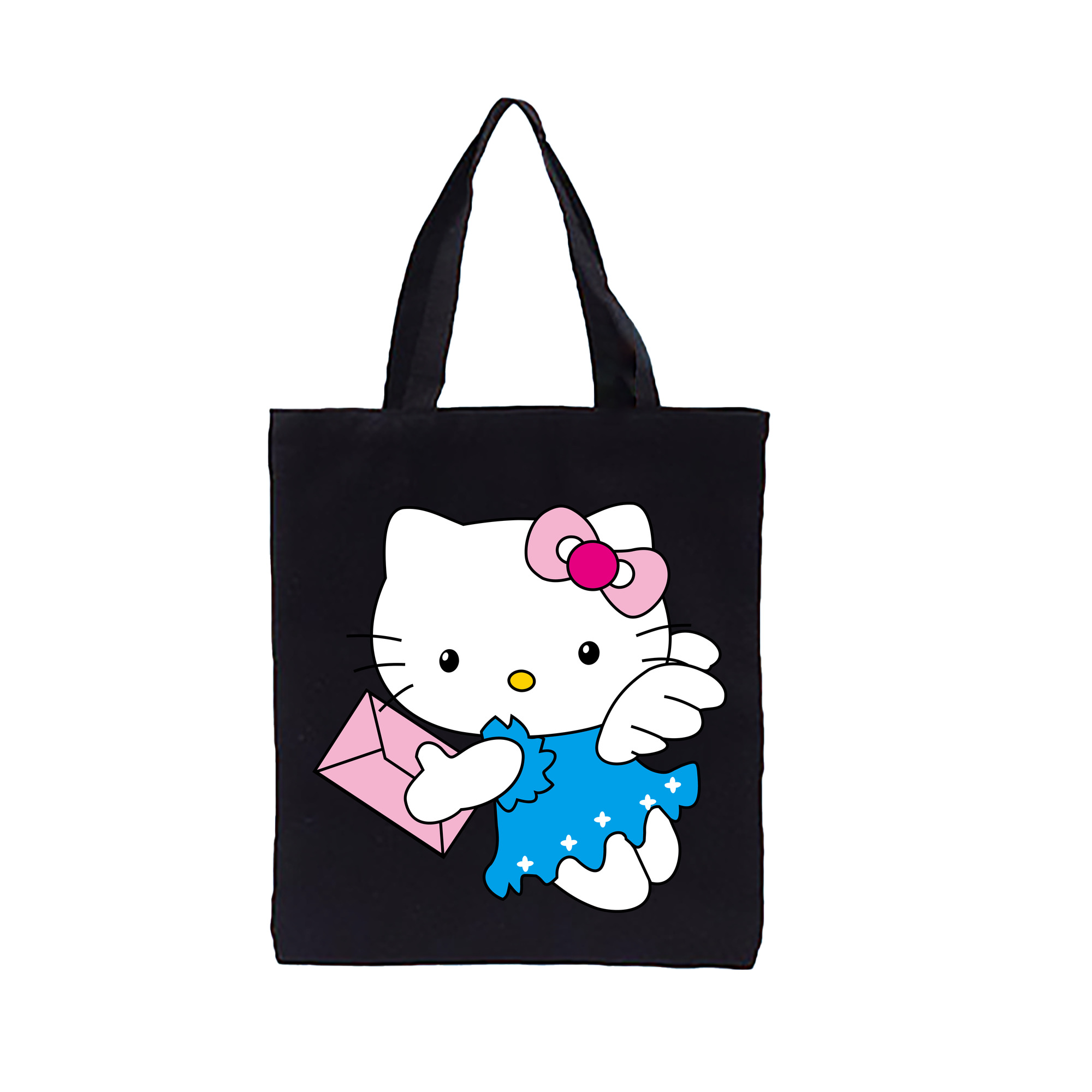 （画像用） Hello Kitty ハローキティ 縦型キャンバス生地手提げバッグ　トートバッグ