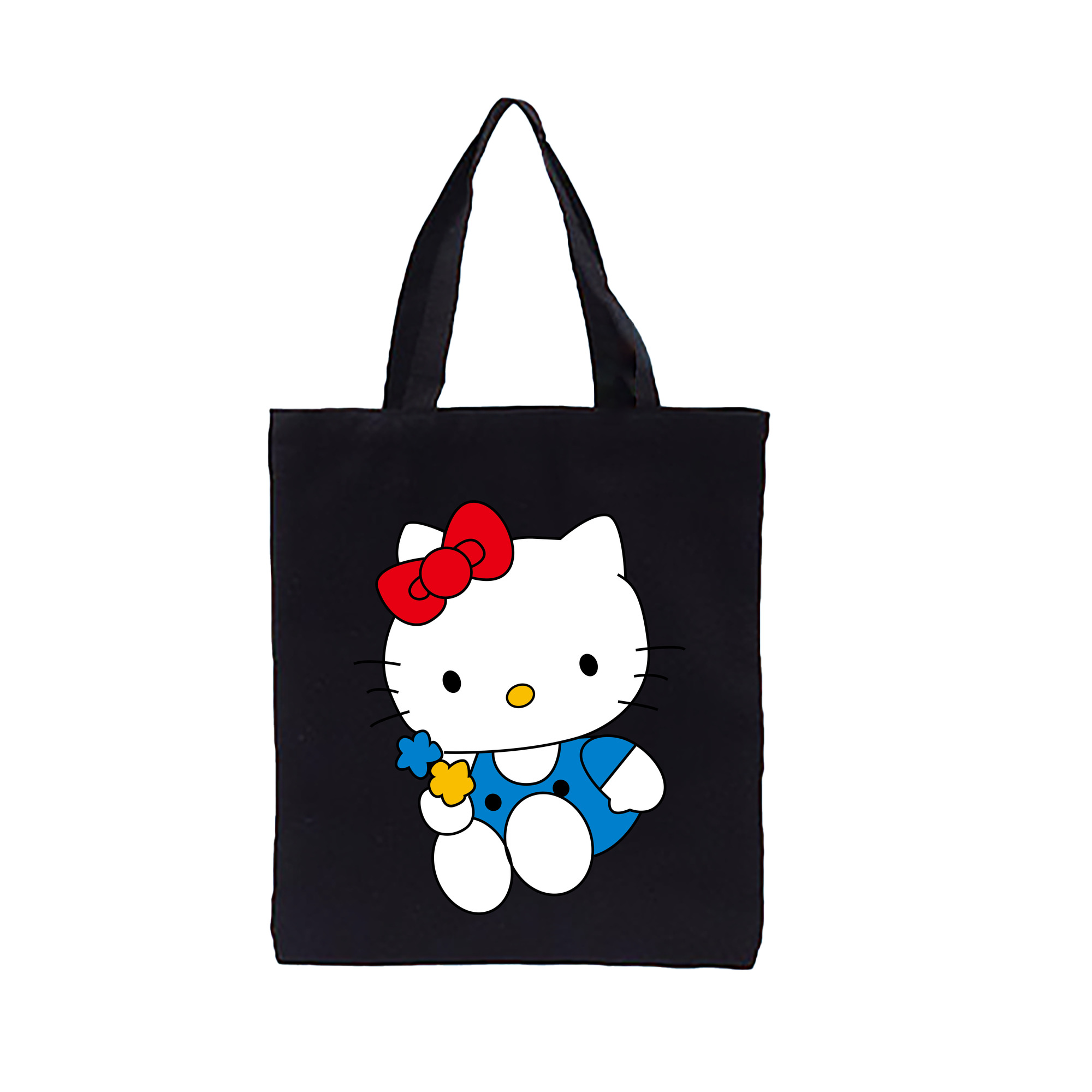 （画像用） Hello Kitty ハローキティ 縦型キャンバス生地手提げバッグ　トートバッグ