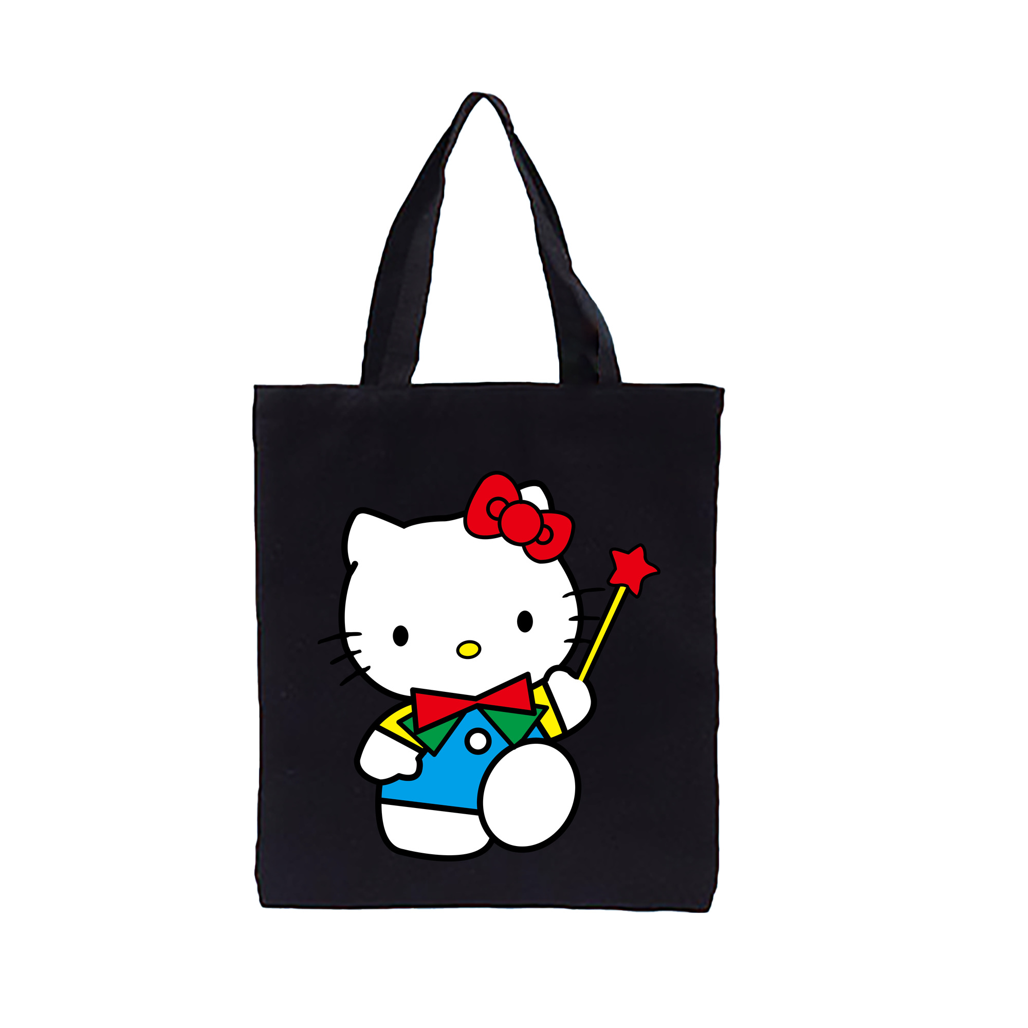 （画像用） Hello Kitty ハローキティ 縦型キャンバス生地手提げバッグ　トートバッグ