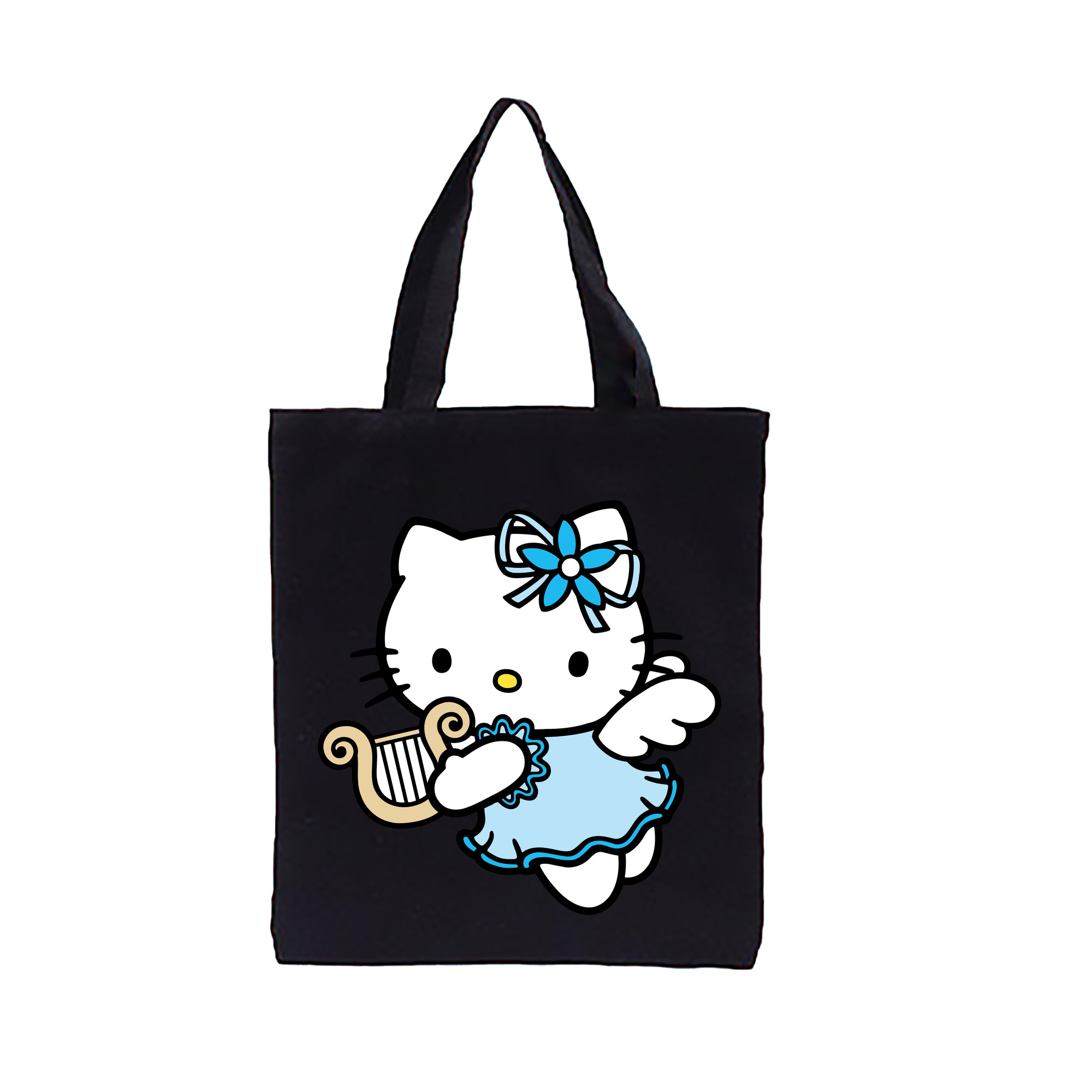 （画像用） Hello Kitty ハローキティ 縦型キャンバス生地手提げバッグ　トートバッグ