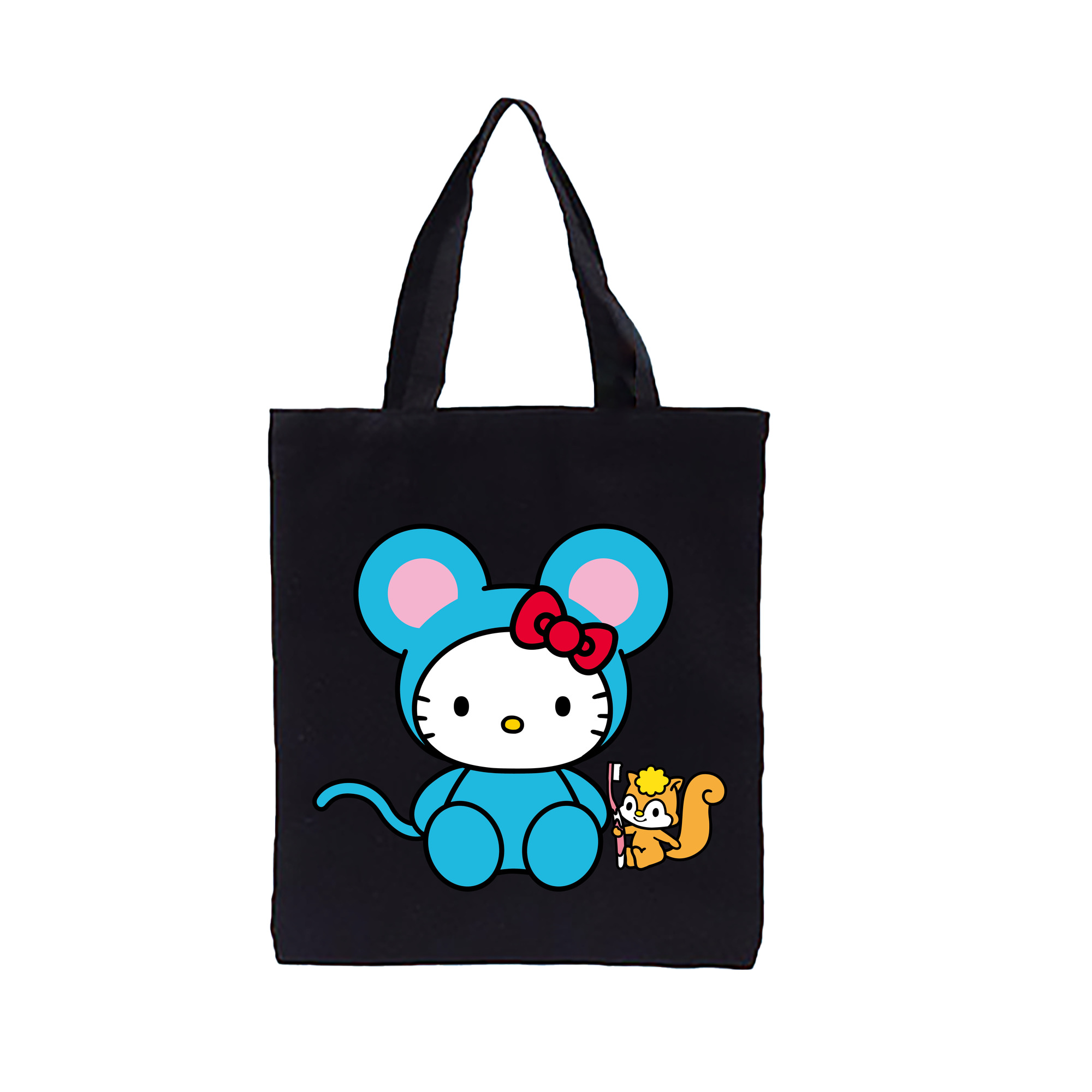 （画像用） Hello Kitty ハローキティ 縦型キャンバス生地手提げバッグ　トートバッグ