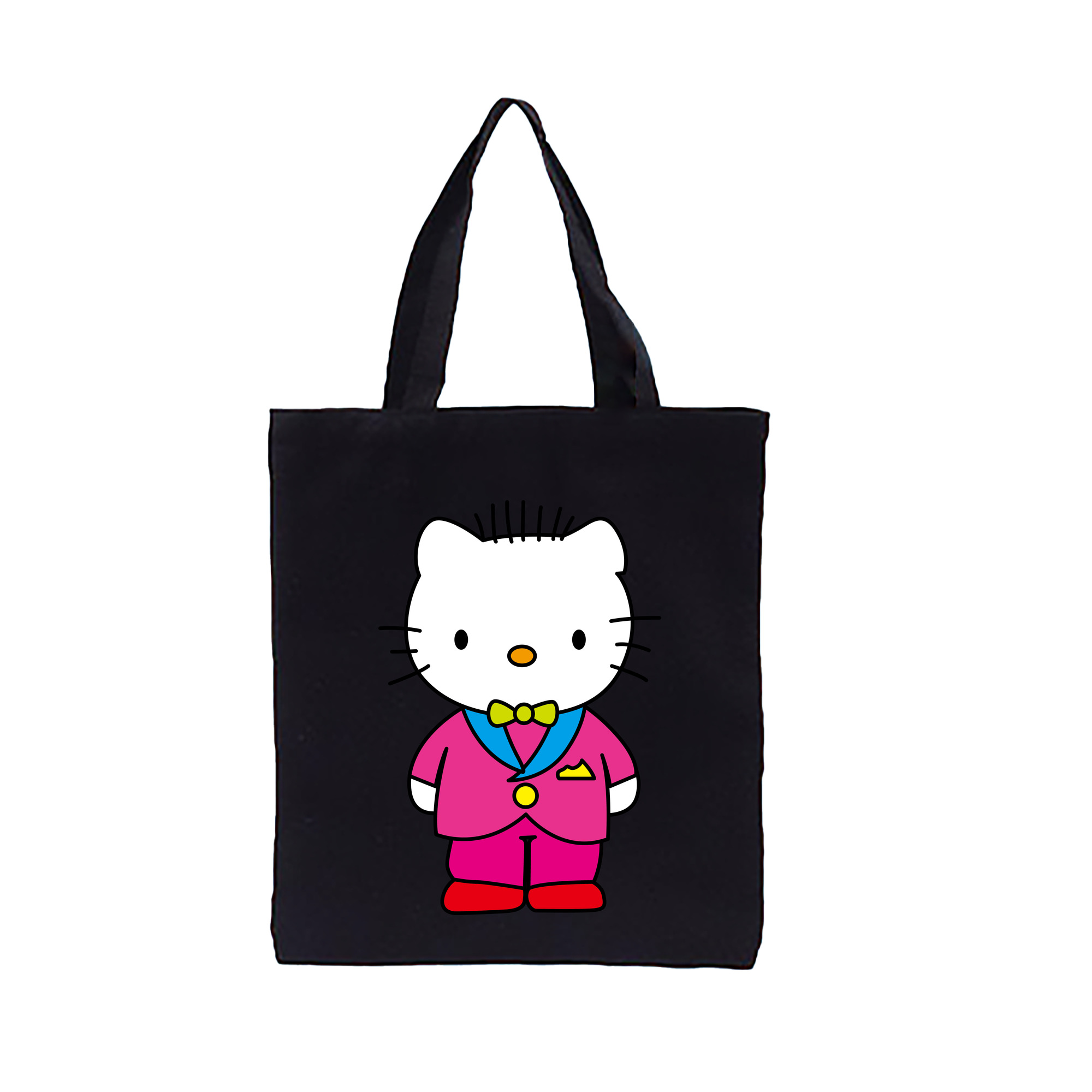 （画像用） Hello Kitty ハローキティ 縦型キャンバス生地手提げバッグ　トートバッグ