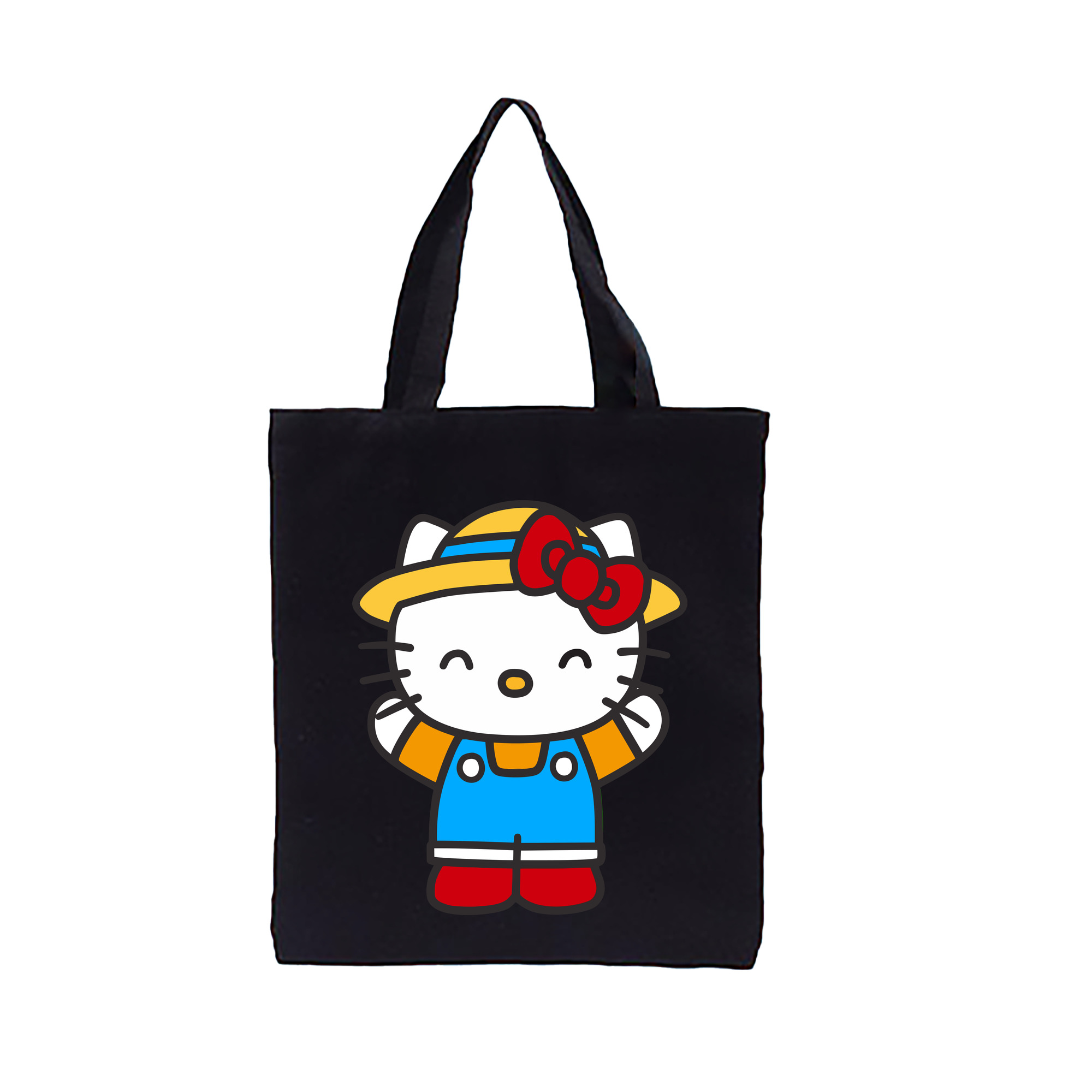 （画像用） Hello Kitty ハローキティ 縦型キャンバス生地手提げバッグ　トートバッグ