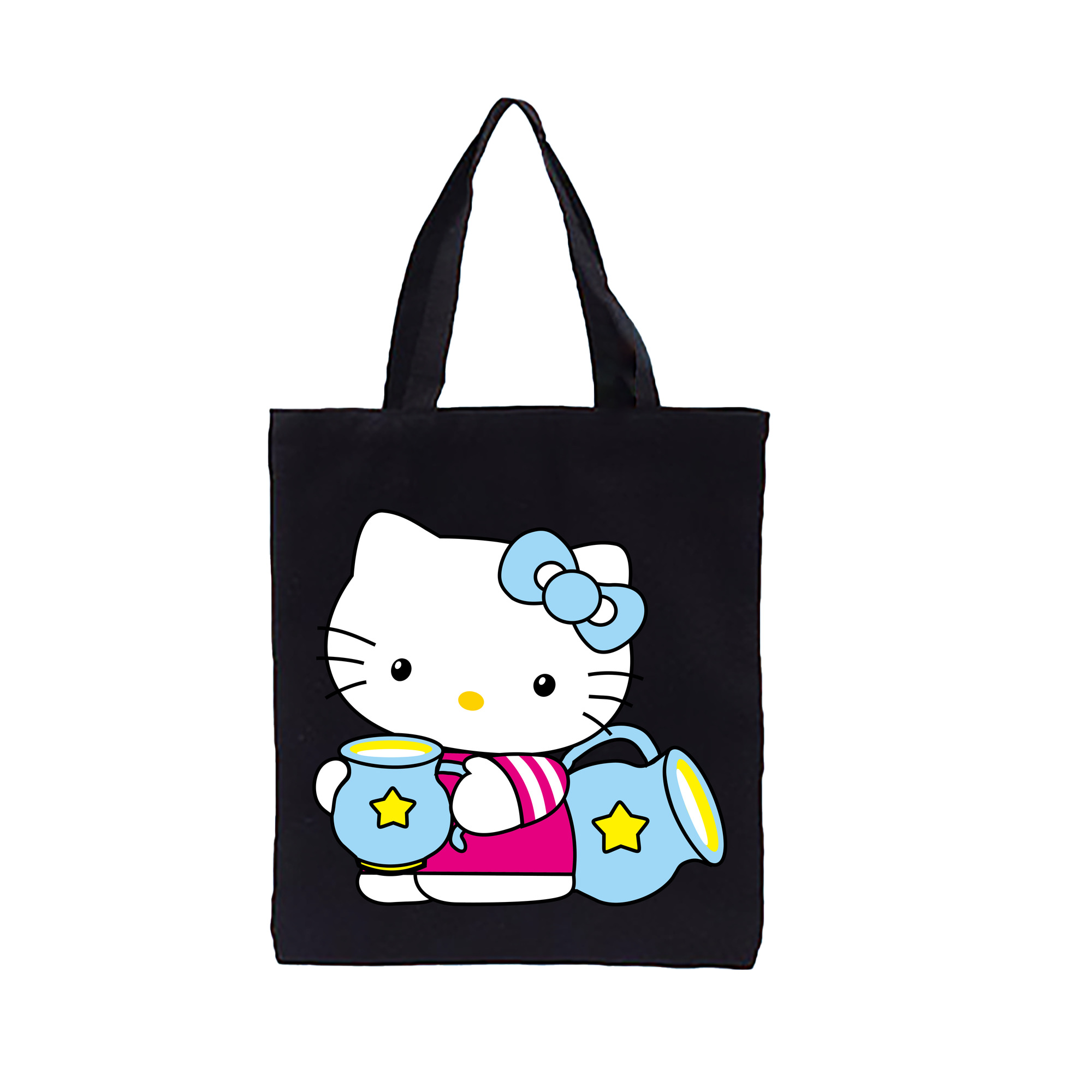 （画像用） Hello Kitty ハローキティ 縦型キャンバス生地手提げバッグ　トートバッグ
