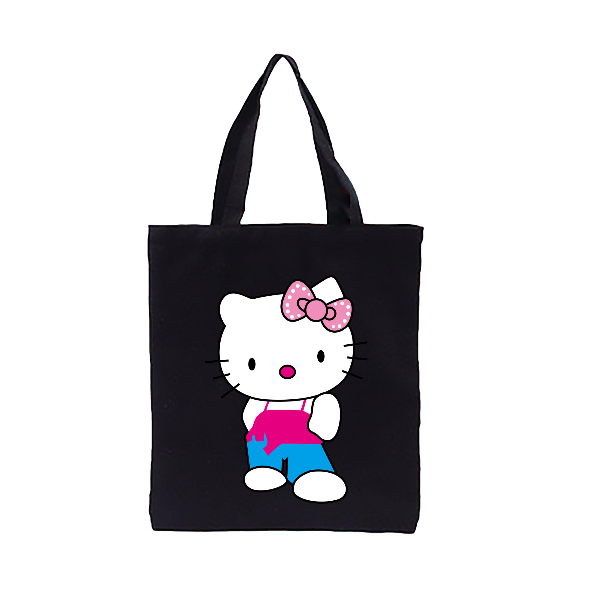 （画像用） Hello Kitty ハローキティ 縦型キャンバス生地手提げバッグ　トートバッグ