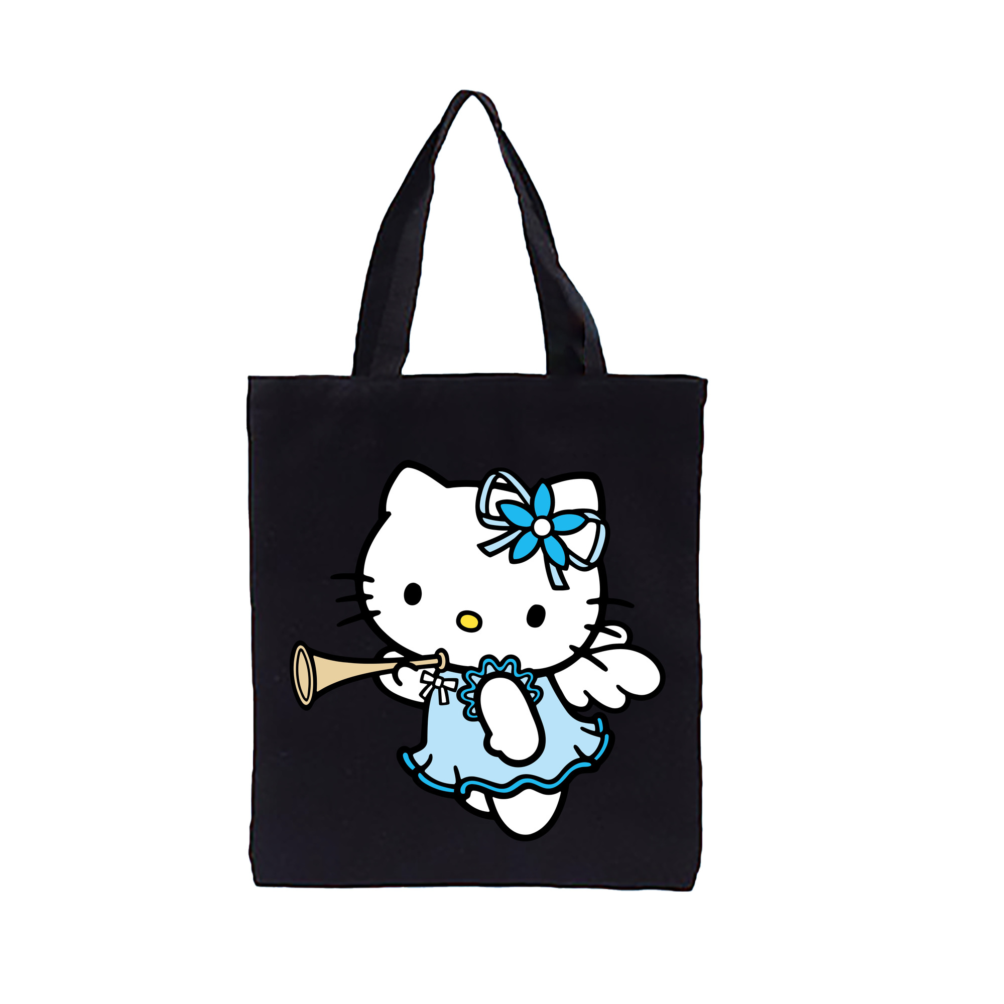 （画像用） Hello Kitty ハローキティ 縦型キャンバス生地手提げバッグ　トートバッグ