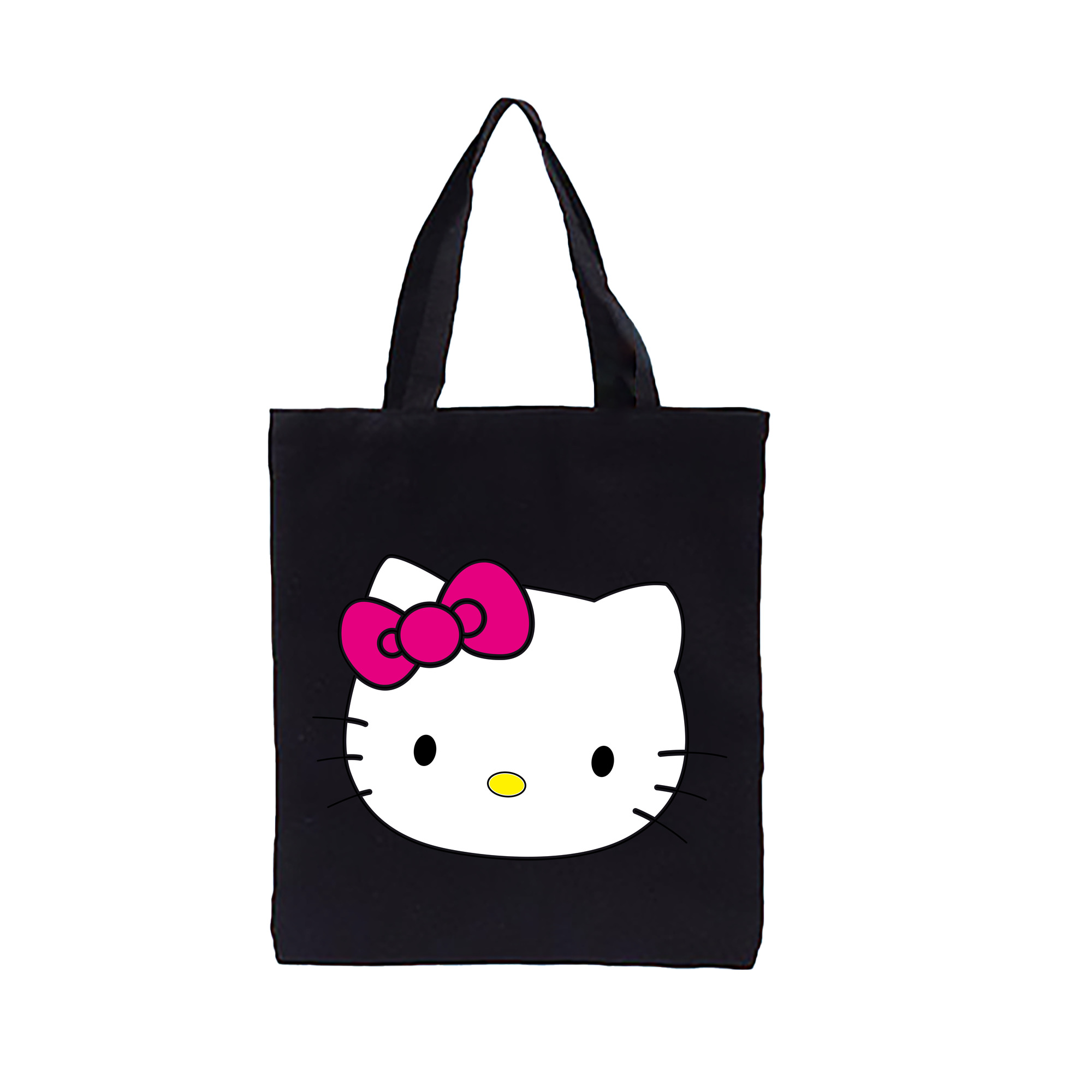 （画像用） Hello Kitty ハローキティ 縦型キャンバス生地手提げバッグ　トートバッグ