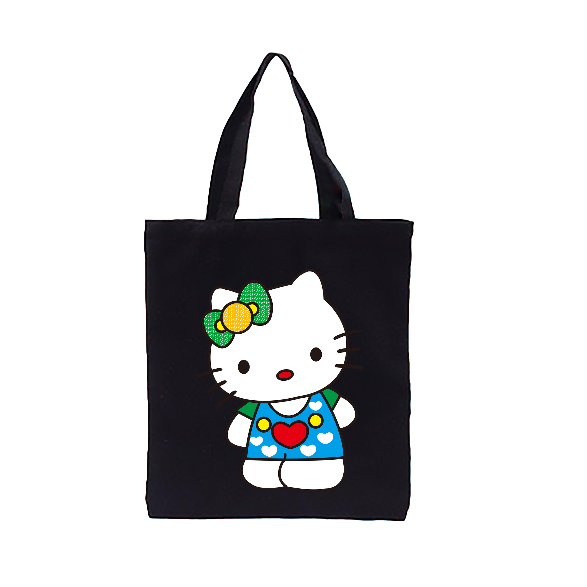 （画像用） Hello Kitty ハローキティ 縦型キャンバス生地手提げバッグ　トートバッグ