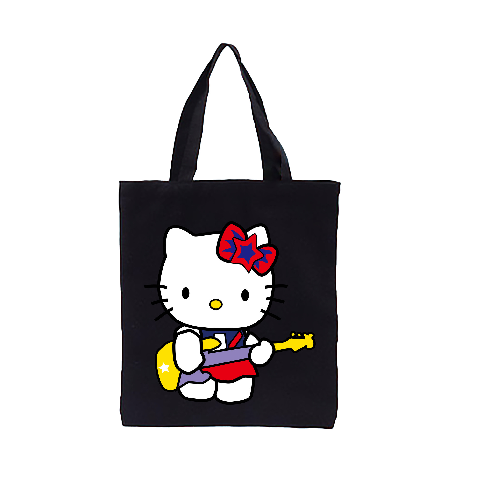 （画像用） Hello Kitty ハローキティ 縦型キャンバス生地手提げバッグ　トートバッグ