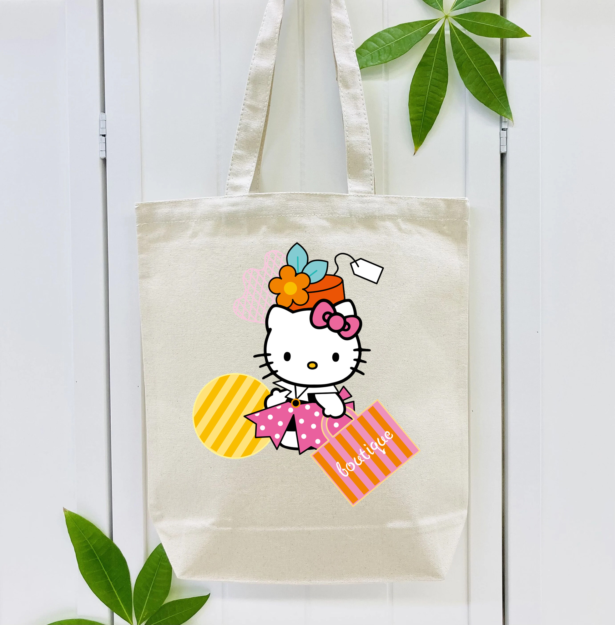 Hello Kitty ハローキティ 縦型キャンバス生地手提げバッグ　トートバッグ
