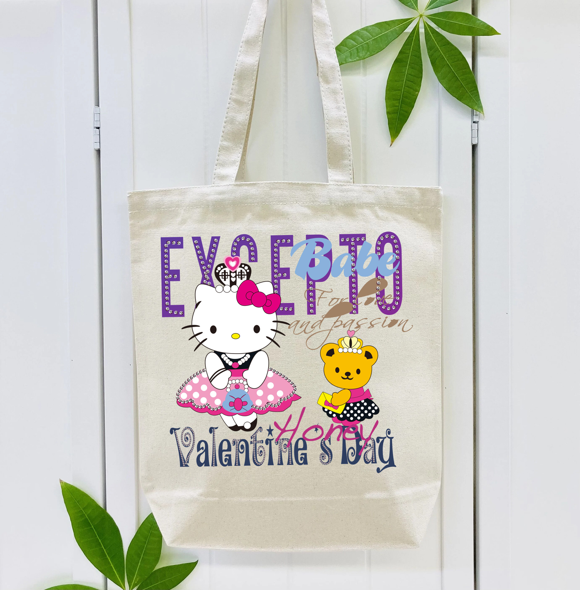 Hello Kitty ハローキティ 縦型キャンバス生地手提げバッグ　トートバッグ
