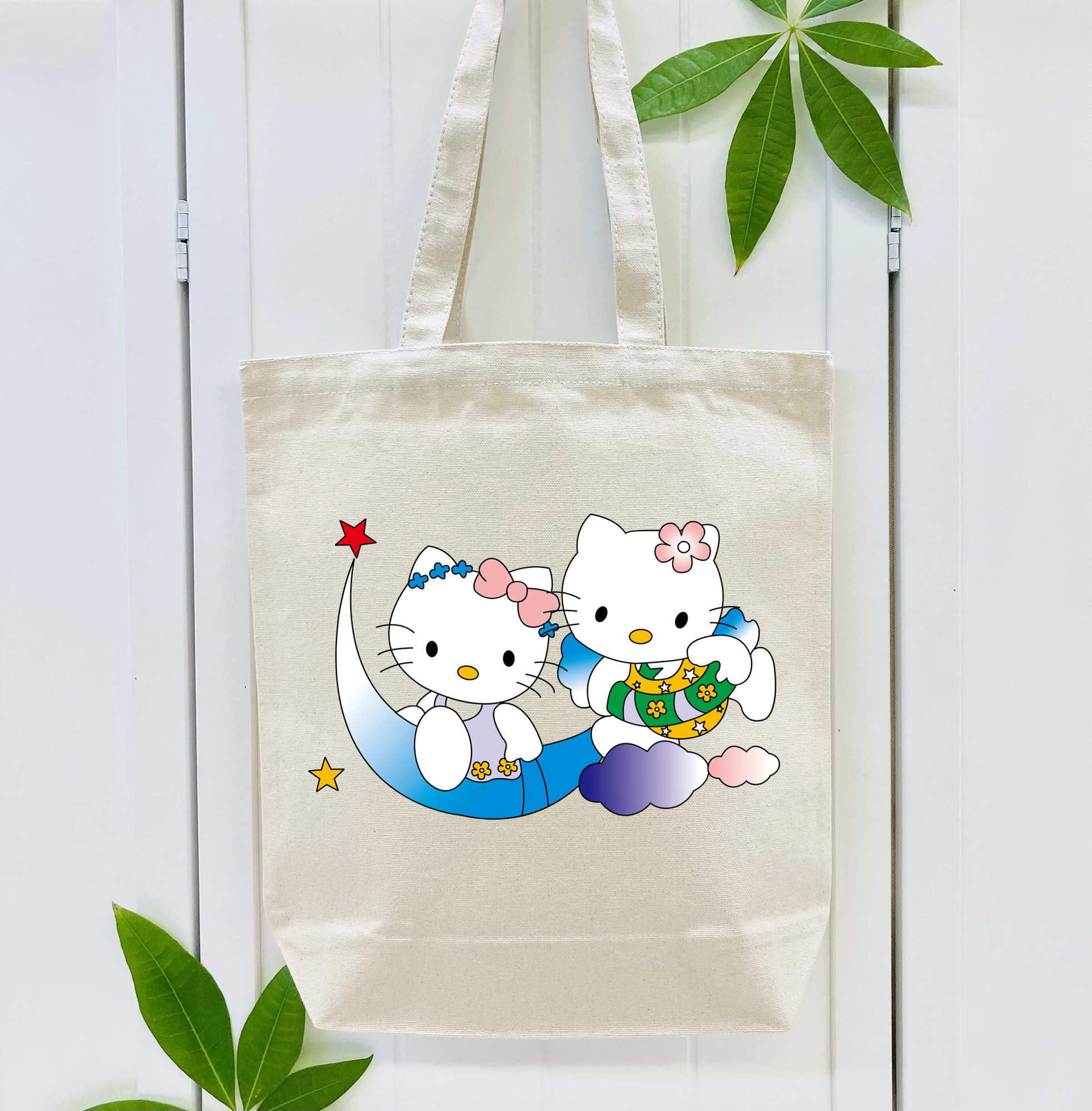 Hello Kitty ハローキティ 縦型キャンバス生地手提げバッグ　トートバッグ
