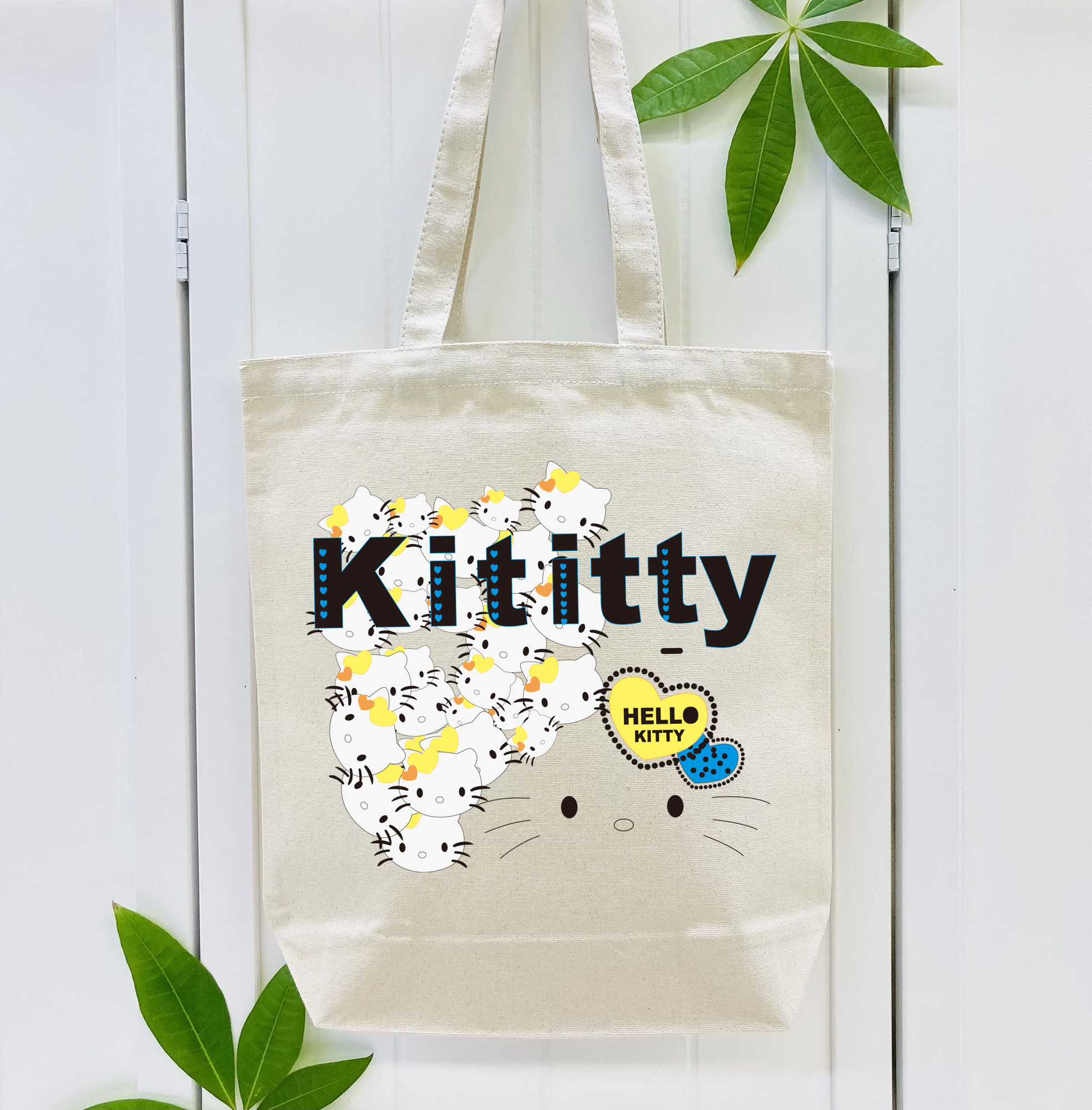 Hello Kitty ハローキティ 縦型キャンバス生地手提げバッグ　トートバッグ